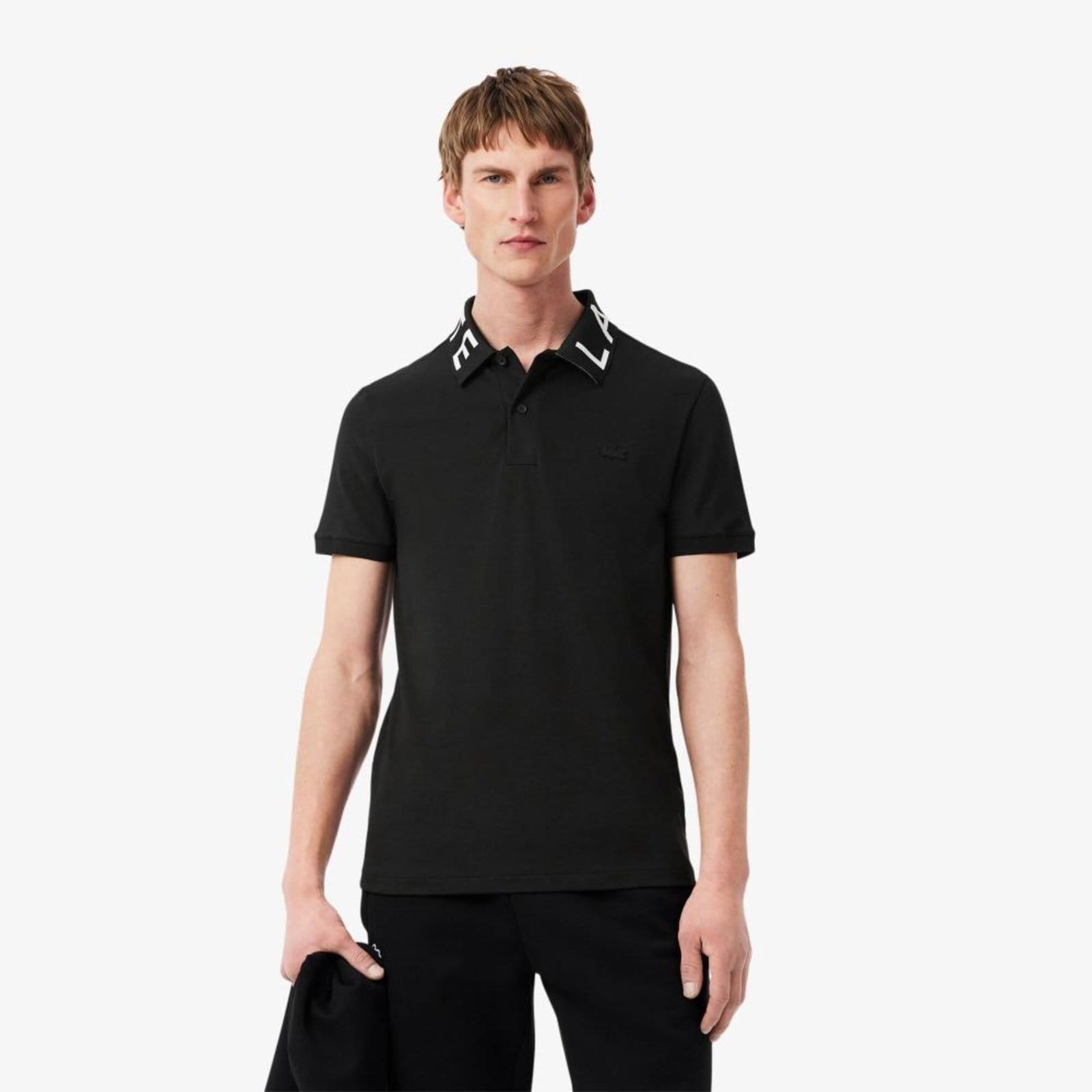 Camisa Polo Lacoste Jacquard Branded, corte ajustado