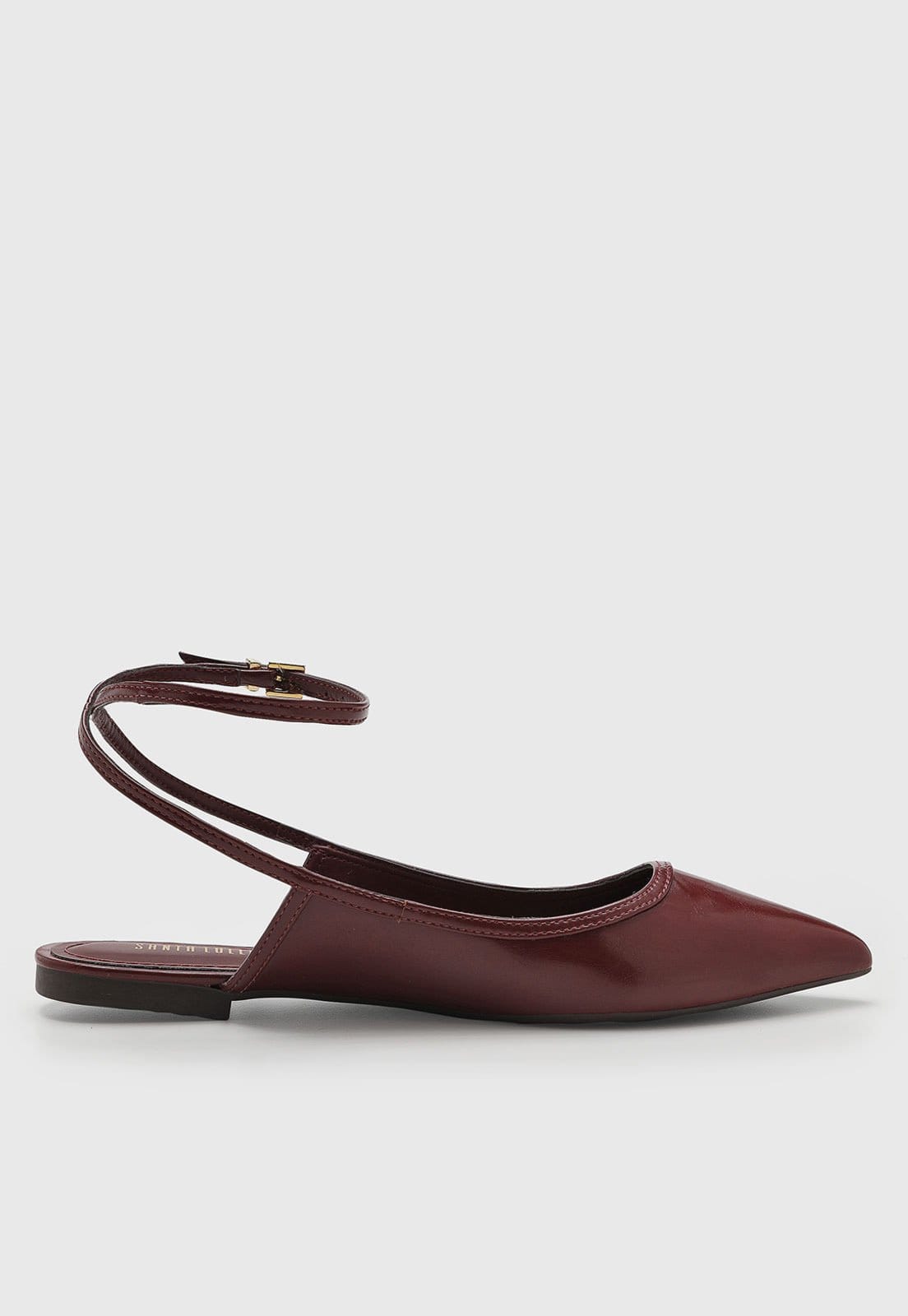 Vista 2 Sapatilha Feminina Santa Lolla Tira Fivela Santa Lolla vinho
