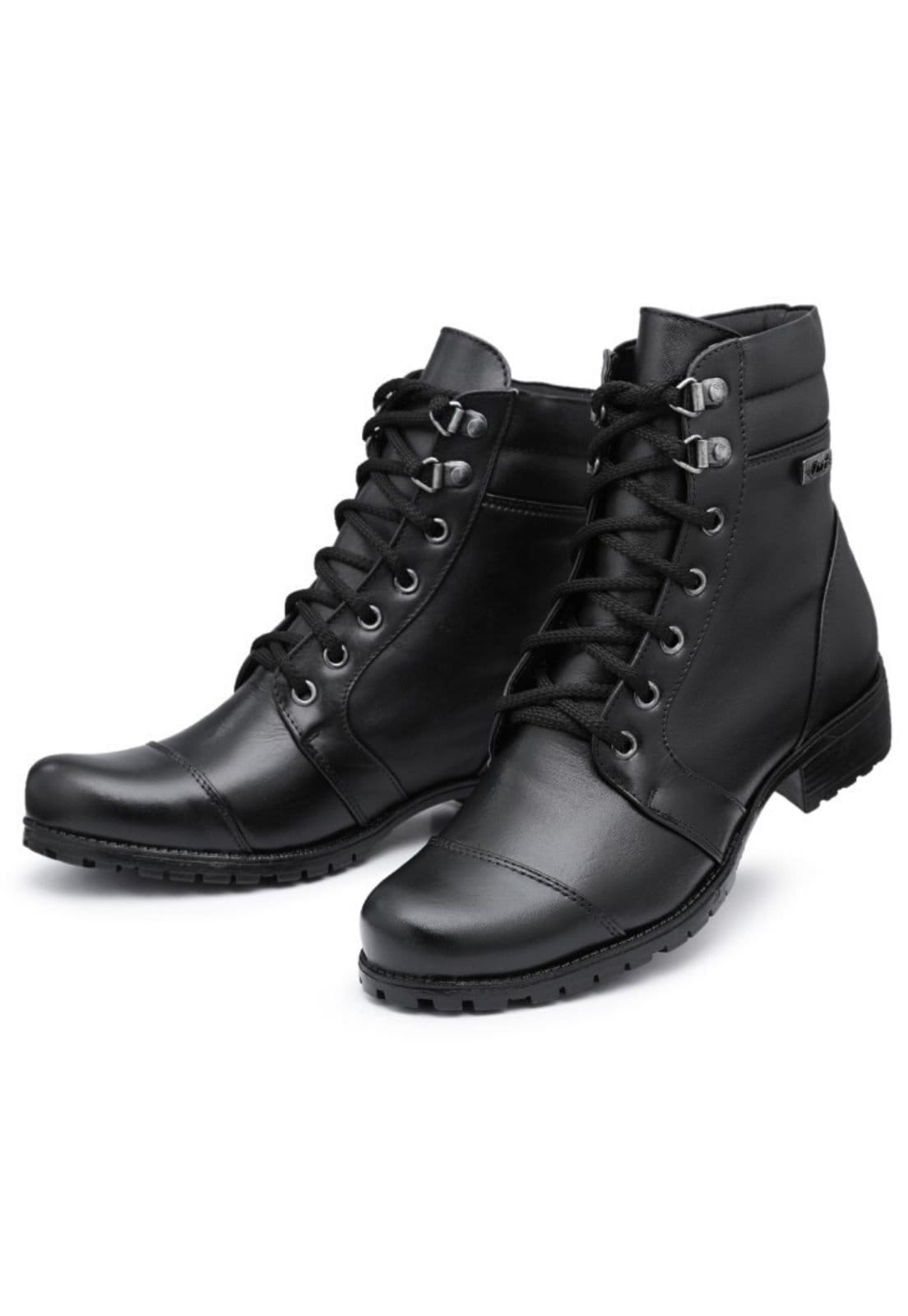 Vista 2 Bota Coturno Feminina Cadarço Confortavel 600 Yes Basic preto