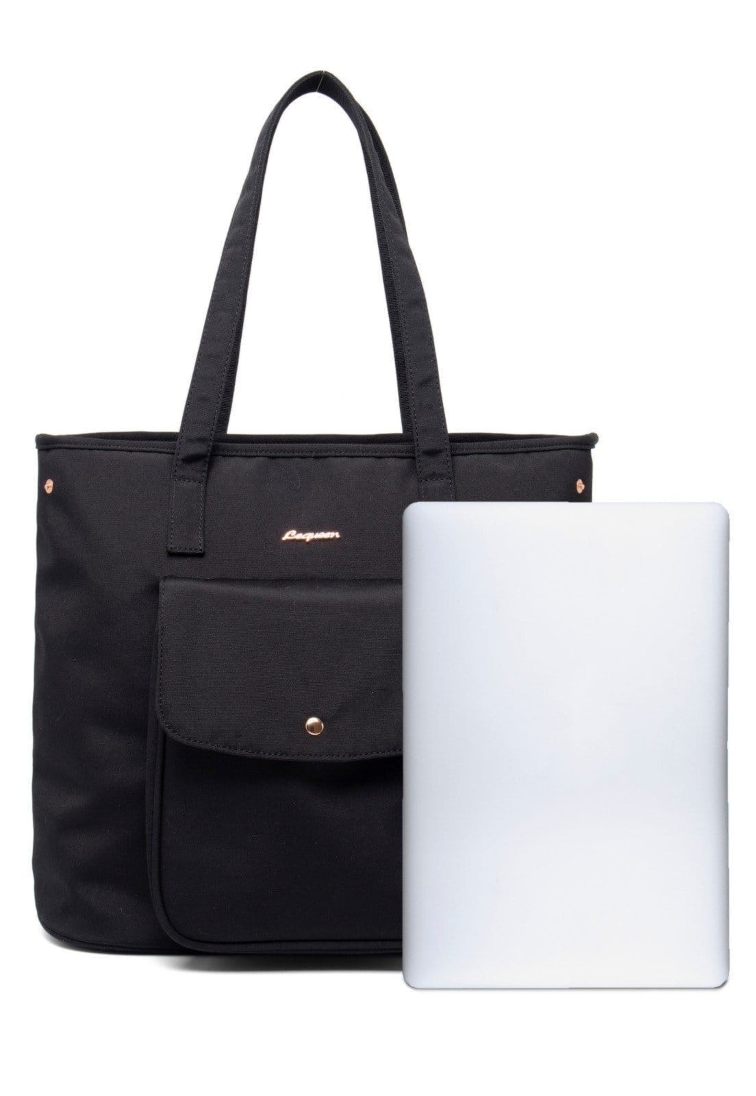 Vista 2 Bolsa Maternidade Feminina LeQueen Prática Multibolsos Lequeen preto