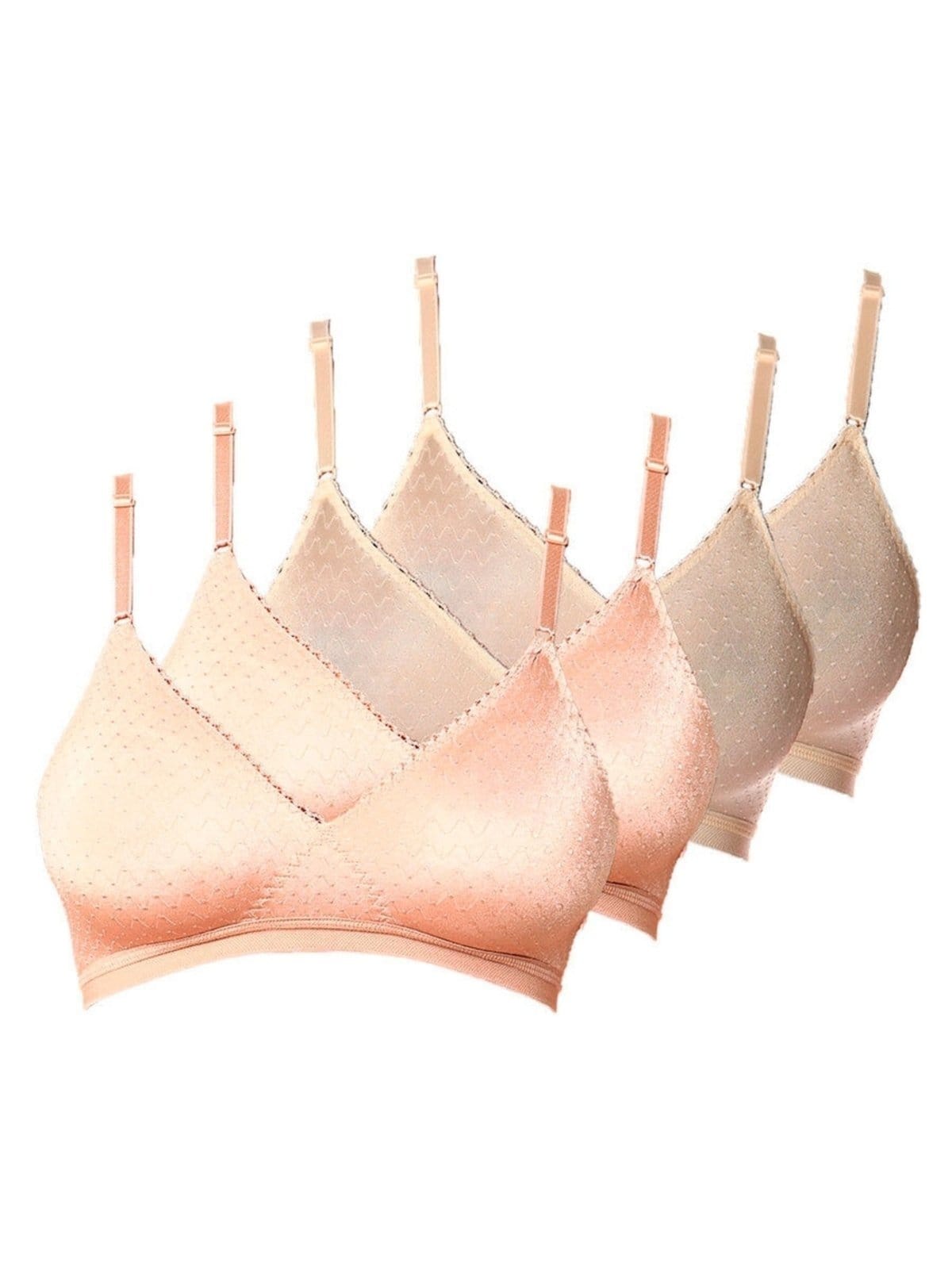 Vista principal Kit com 4 Sutiãs sem Aro e sem Bojo Poás Demillus 61411 Demillus bege