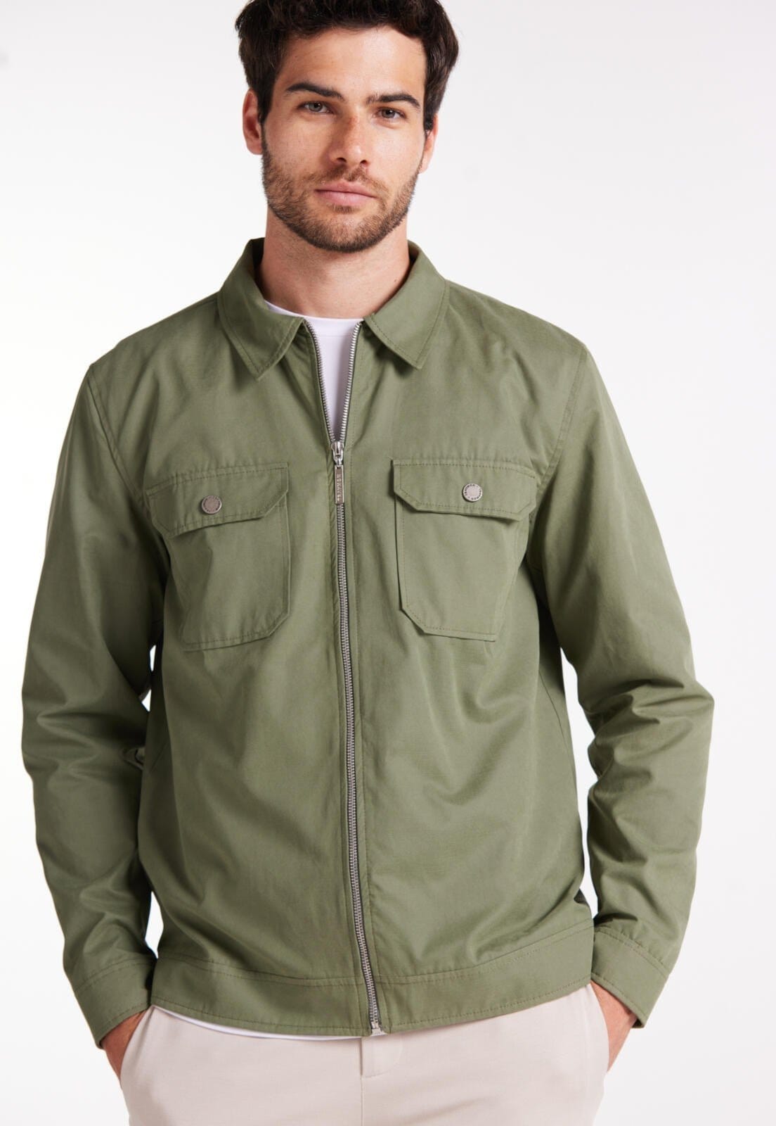 Jaqueta Casual Com Bolsos Traymon Musgo