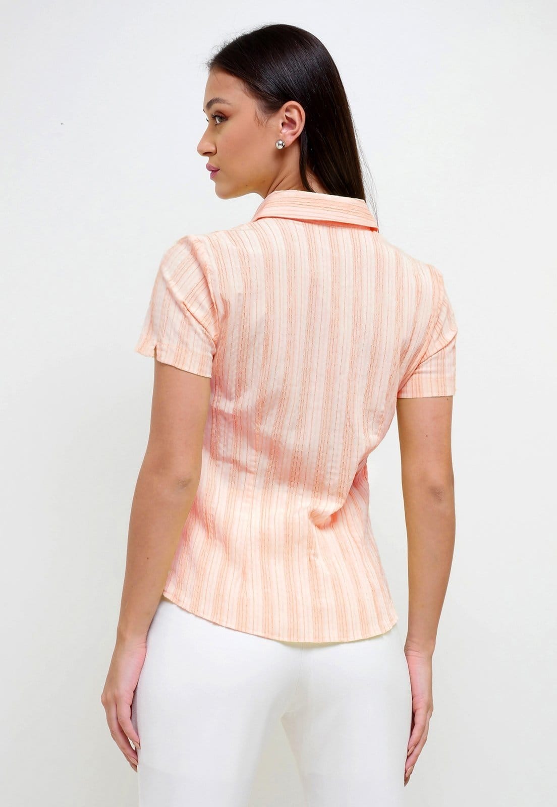 Vista 2 Camisa Intens Manga Curta Algodão Salmao Intens laranja