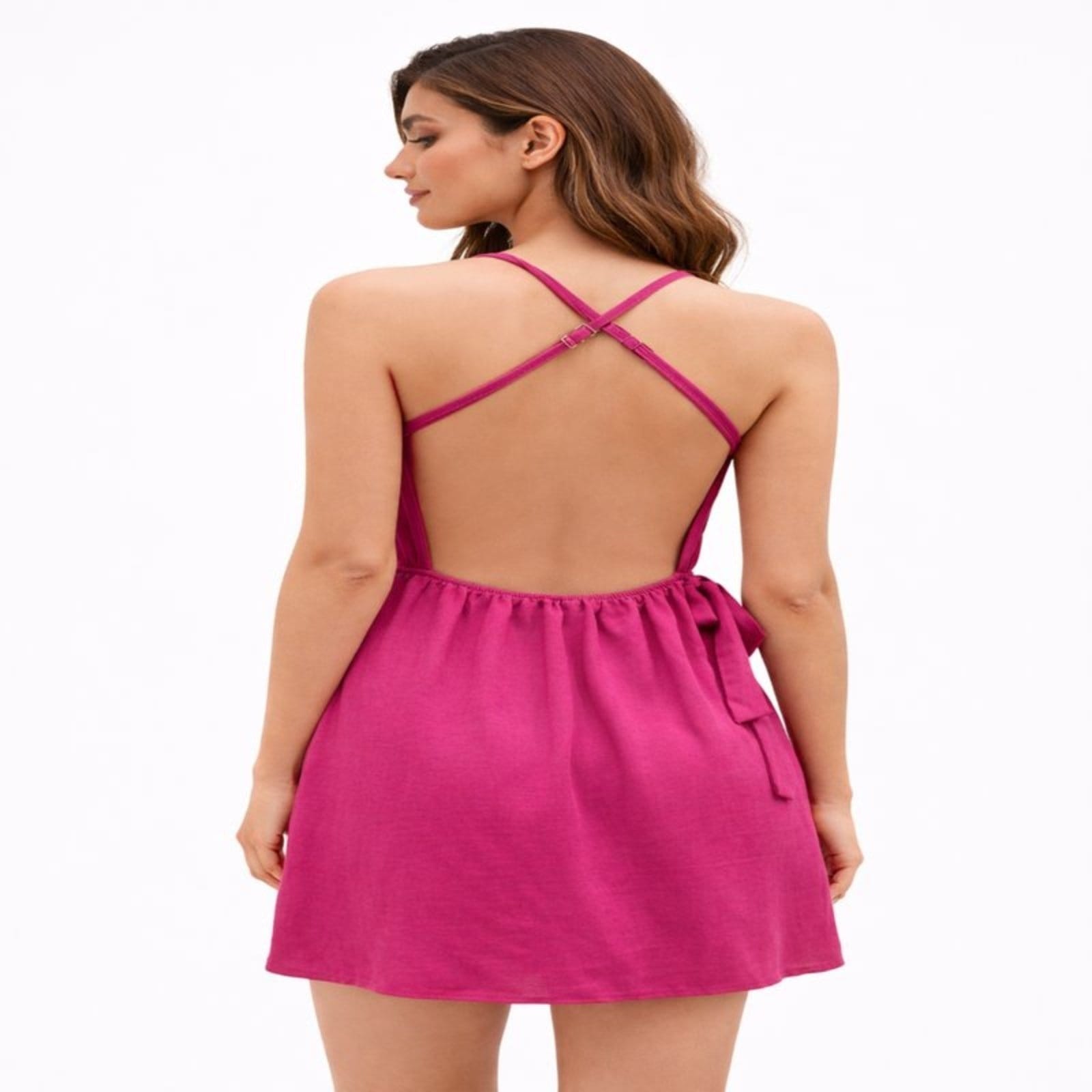 Vista 2 Macaquinho Feminino com Bojo e Alças Reguláveis Summer Body rosa