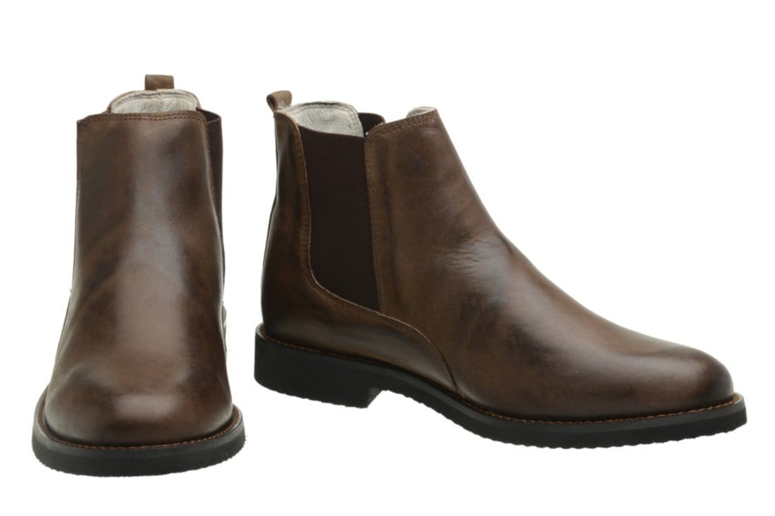 Vista 2 Botina Malbork Em Couro Nobuck Manchado 155501 Rato Malbork marrom