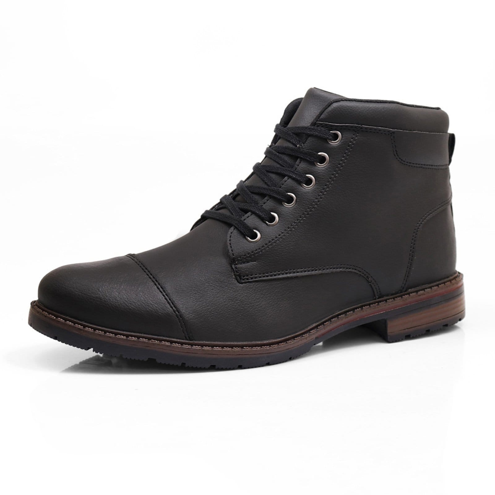 Vista 2 Bota Masculina Casual Confortavel Com Carteira Bredeni Coturno Preta BREDENI preto