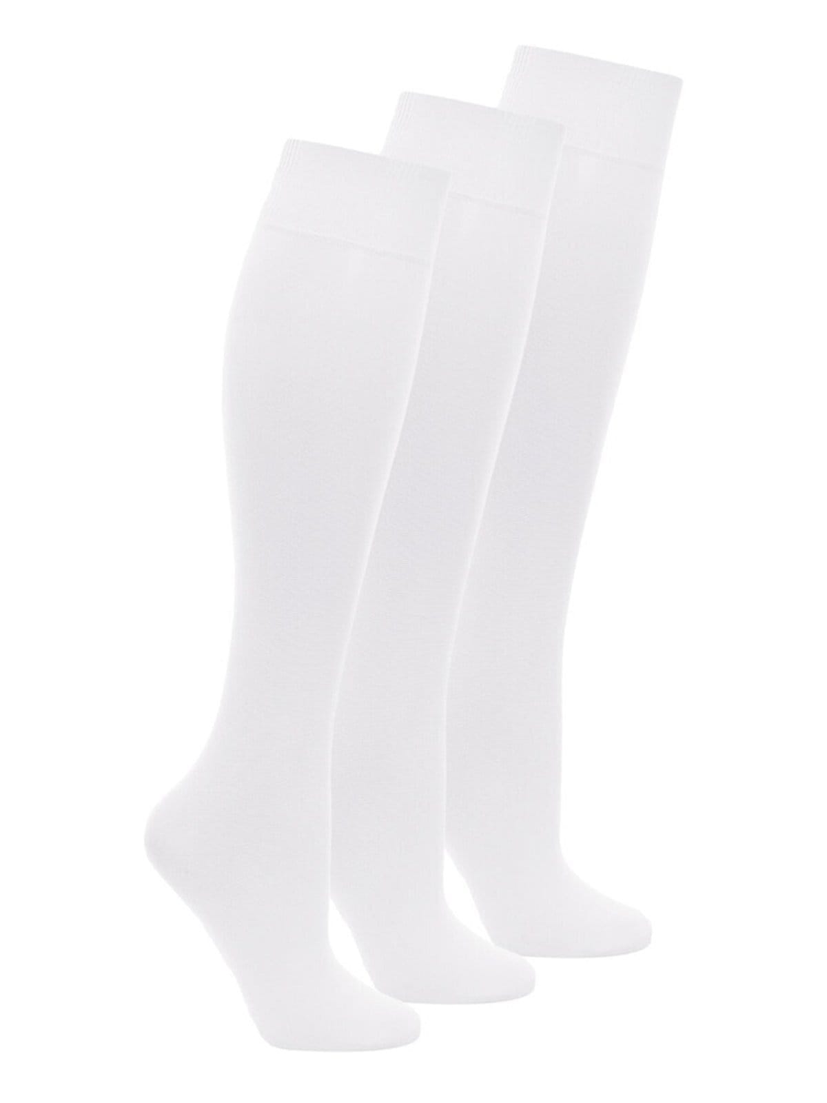 Vista principal Kit com 3 Meias 3/4 Fio 40 Opaca Loba Lupo branco