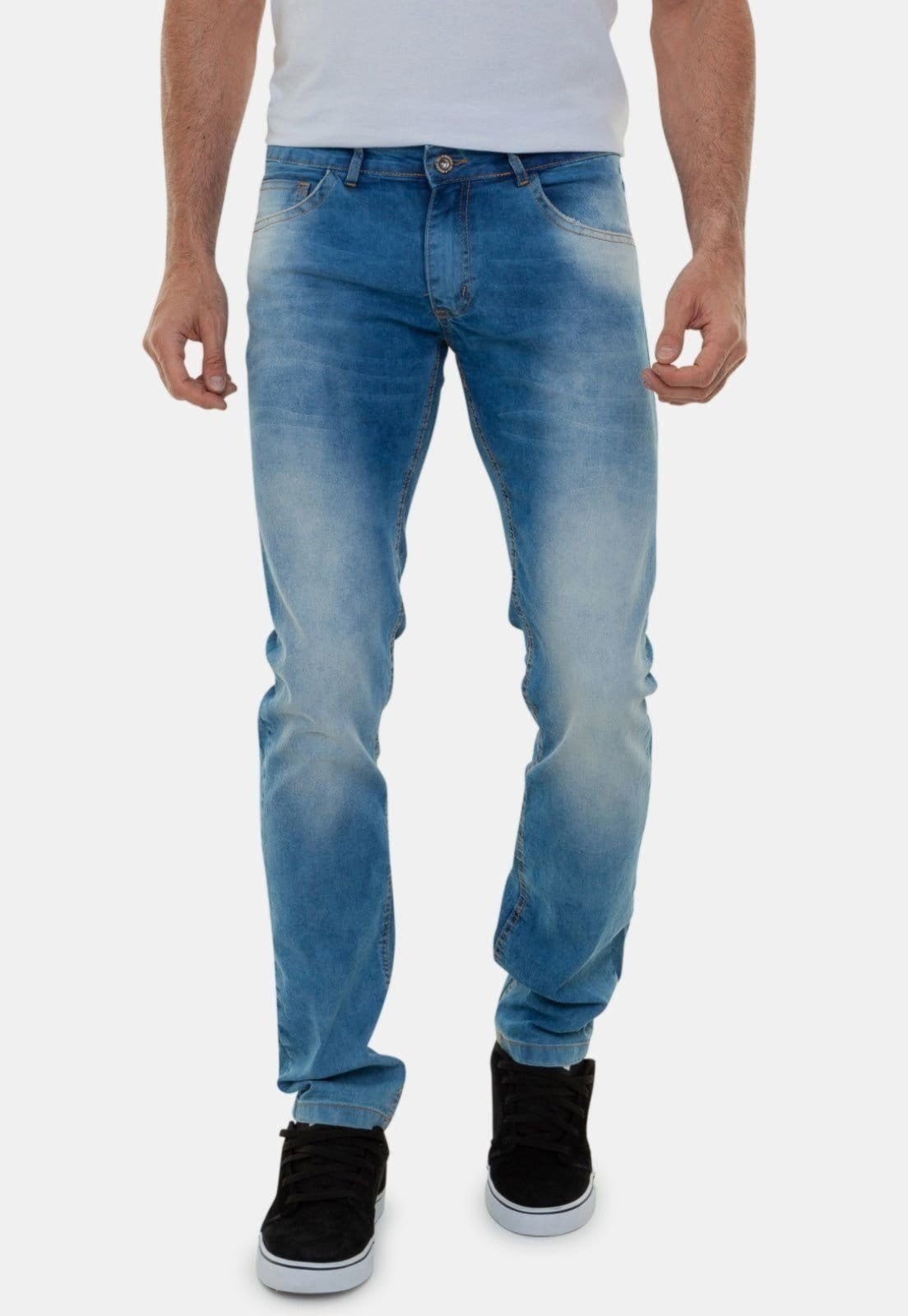 Calça Jeans Masculina Lavagem Claríssima Premium Holanda B
