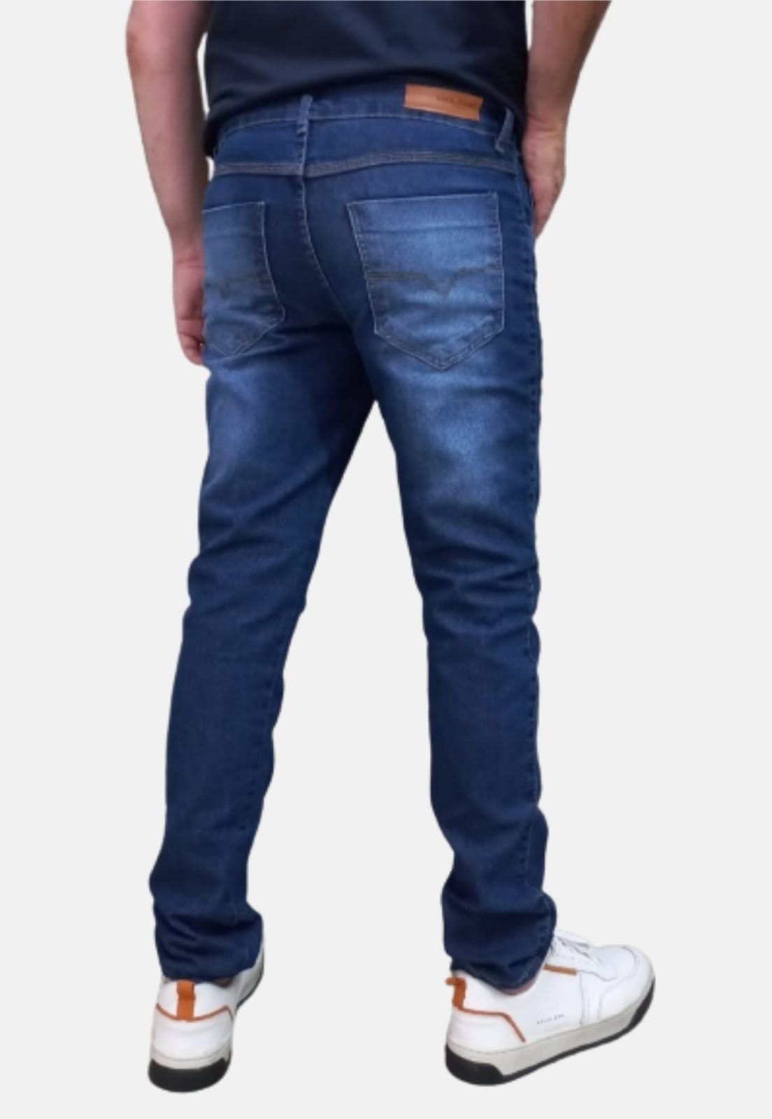 Vista 2 Calça Boen Jeans Slim Elastano Estonada BOEN JEANS azul