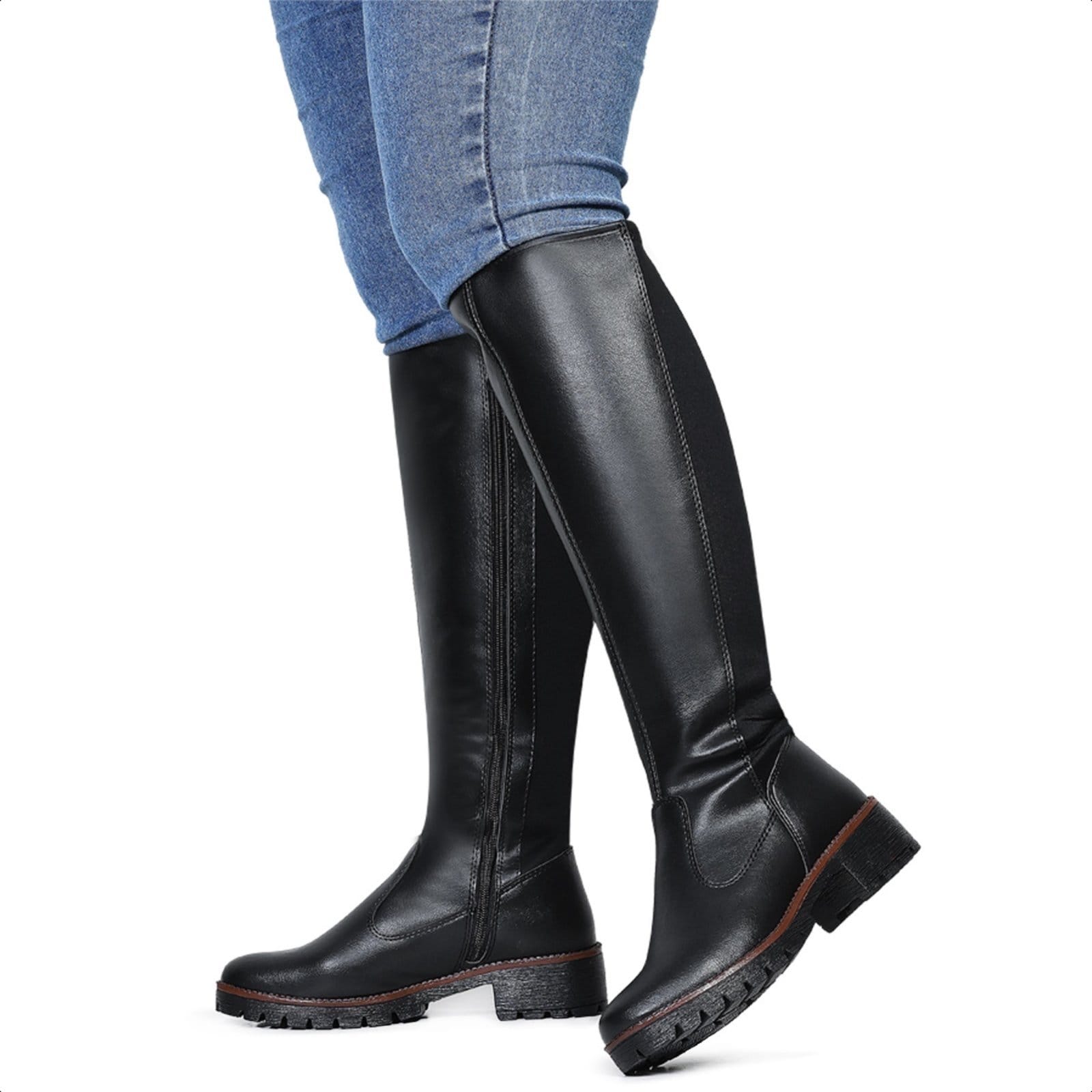 Bota Feminina Cano Alto Over Montaria Preta