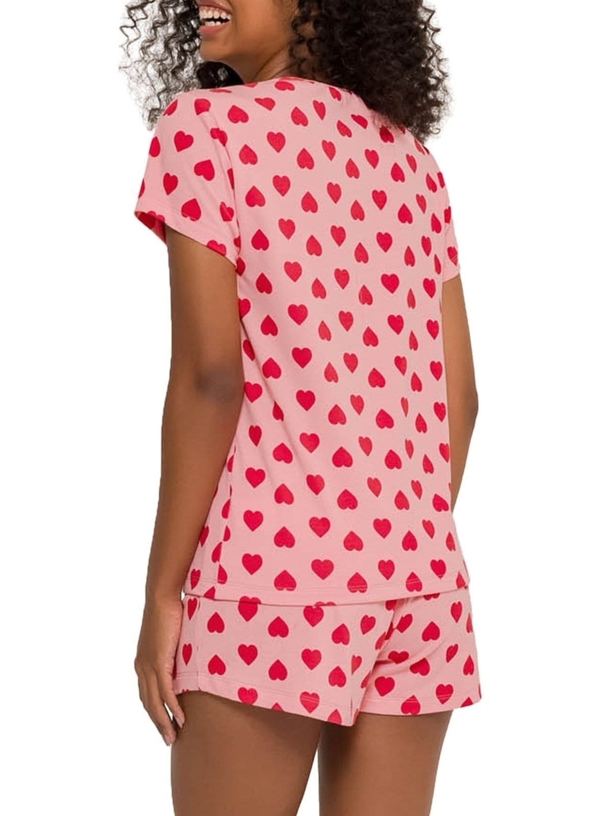 Vista 2 Pijama Feminino Curto Espaço Pijama 4010218 Espaço Pijama vermelho