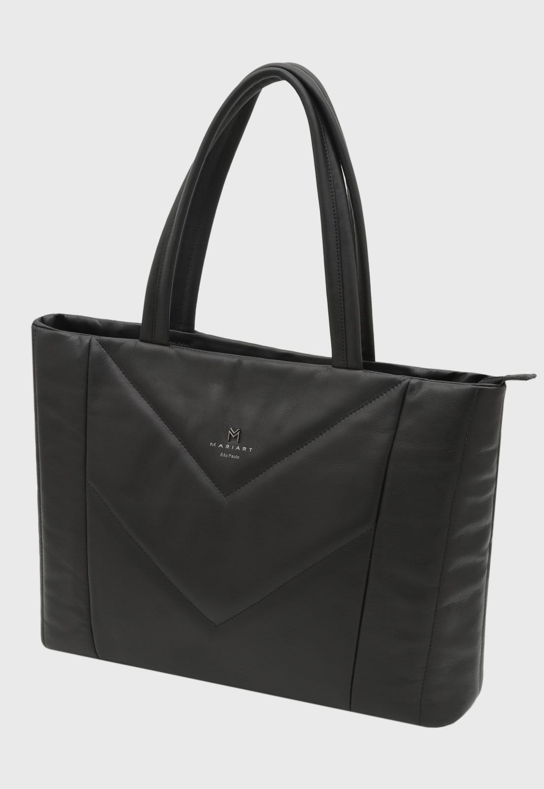 Bolsa Tote Couro Mariart Graviola Preta