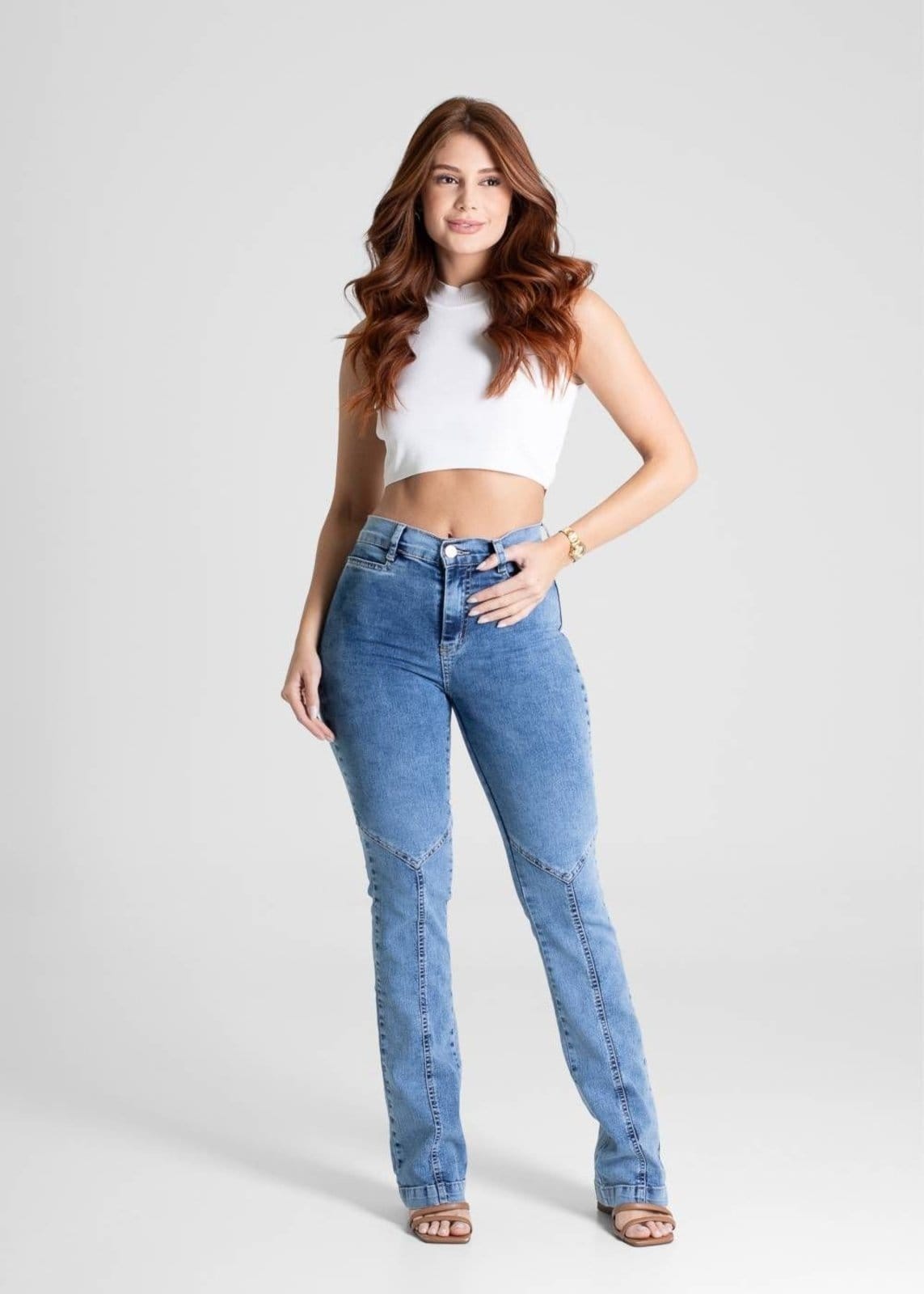 Vista 2 Calça Jeans Sawary Boot Cut - 280803 Sawary azul
