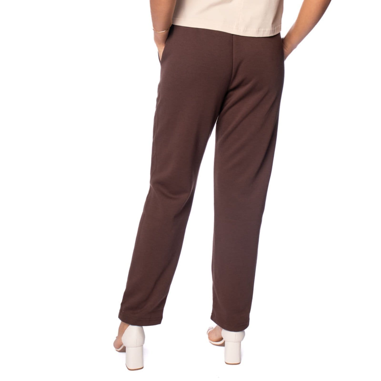 Vista 2 Calça Feminina Pellini Reta Cintura Alta Pellini café