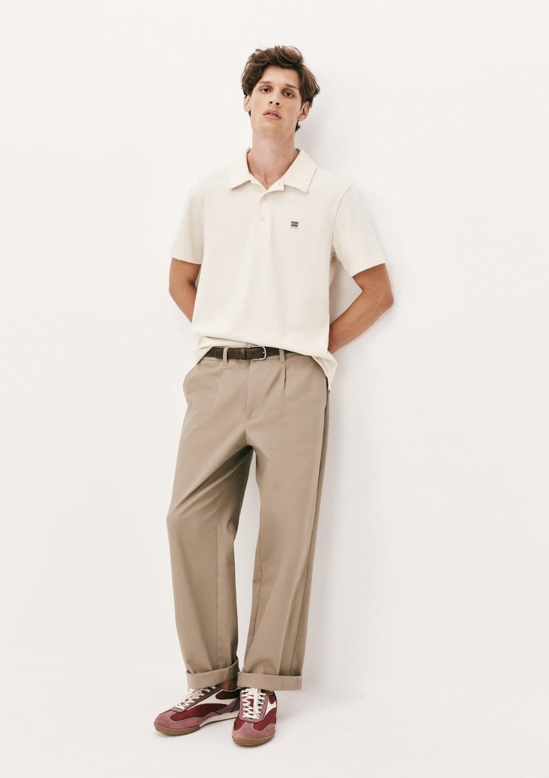 Vista 2 Camisa Polo Masculina Manga Curta Comfort Hering off-white