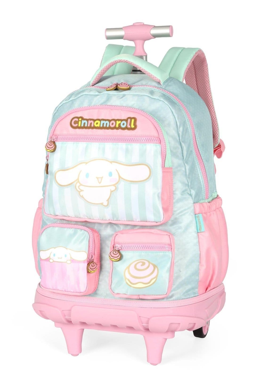 Vista 2 Infantil - Mochila de Rodinhas Média Náilon de Costas My Melody Cinnamoroll Luxcel verde