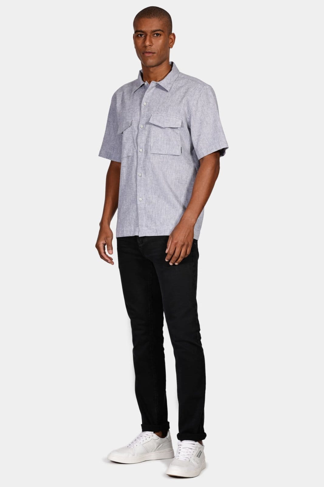 Vista 2 Camisa Aramis Regular Linho Algodão 2b Surat Cinza Aramis incolor