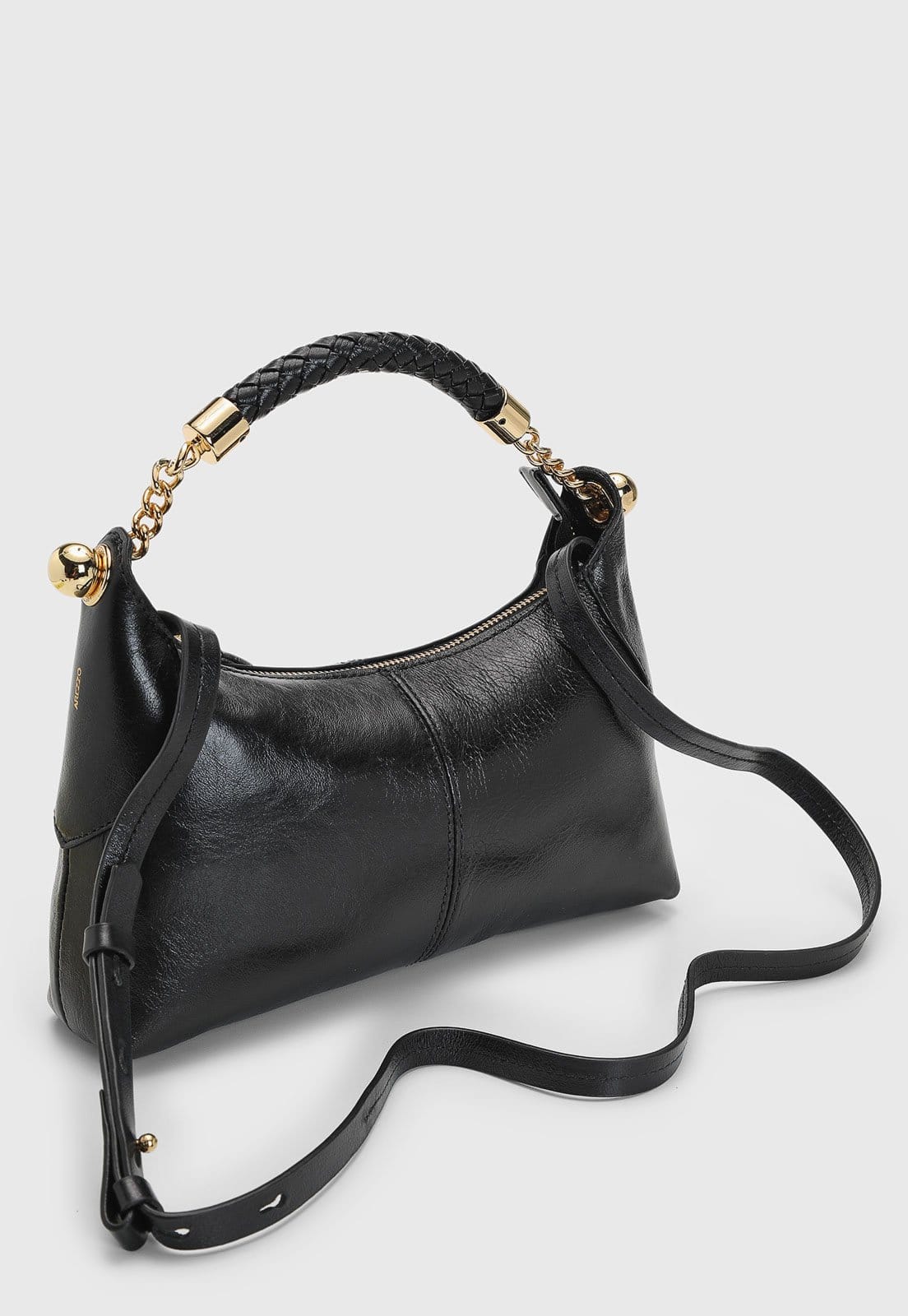 Vista 2 Bolsa Feminina Arezzo Alça Elo Dourado Preta Arezzo preto
