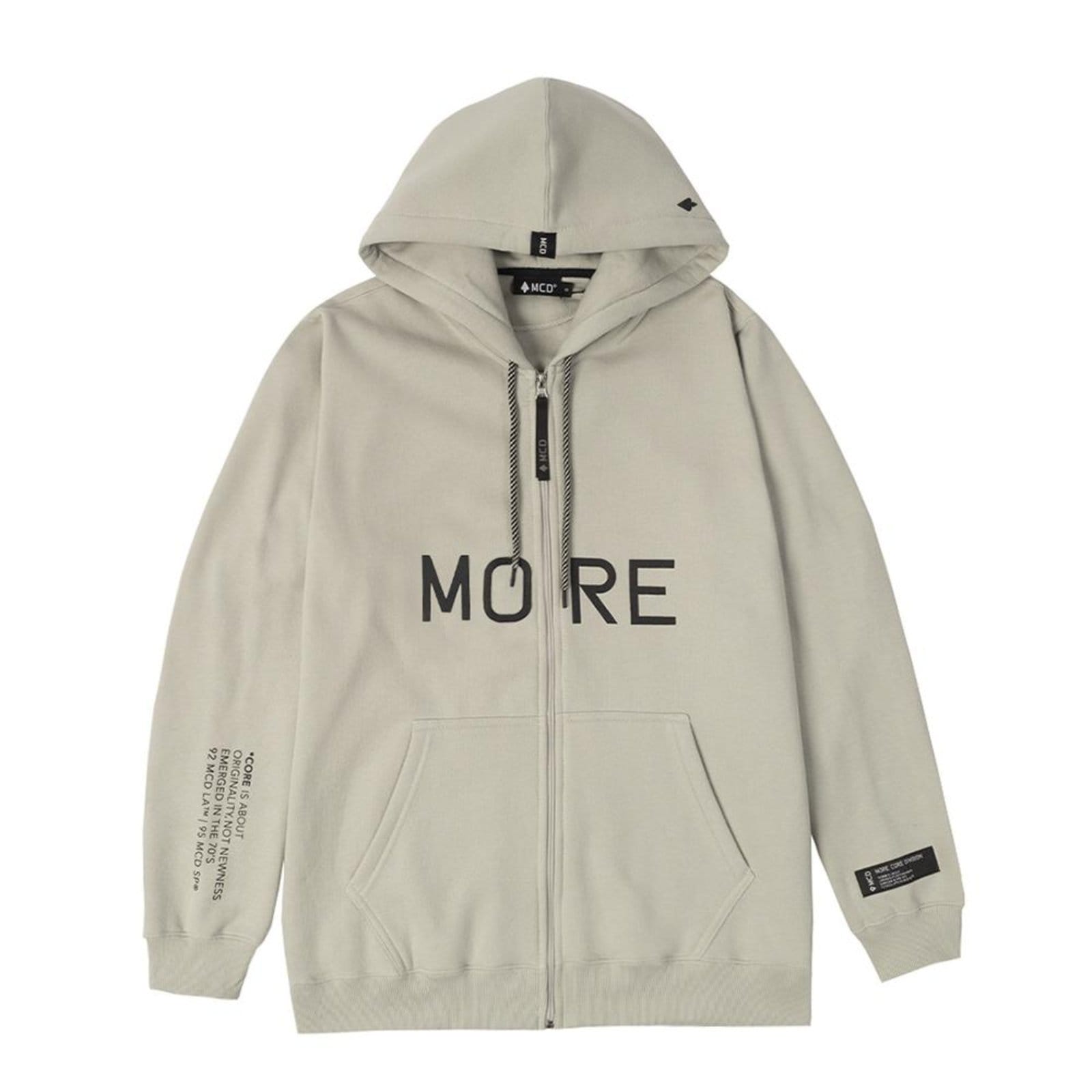 Vista principal Moletom MCD Aberto More Core WT24 Masculino Cinza Stone MCD preto