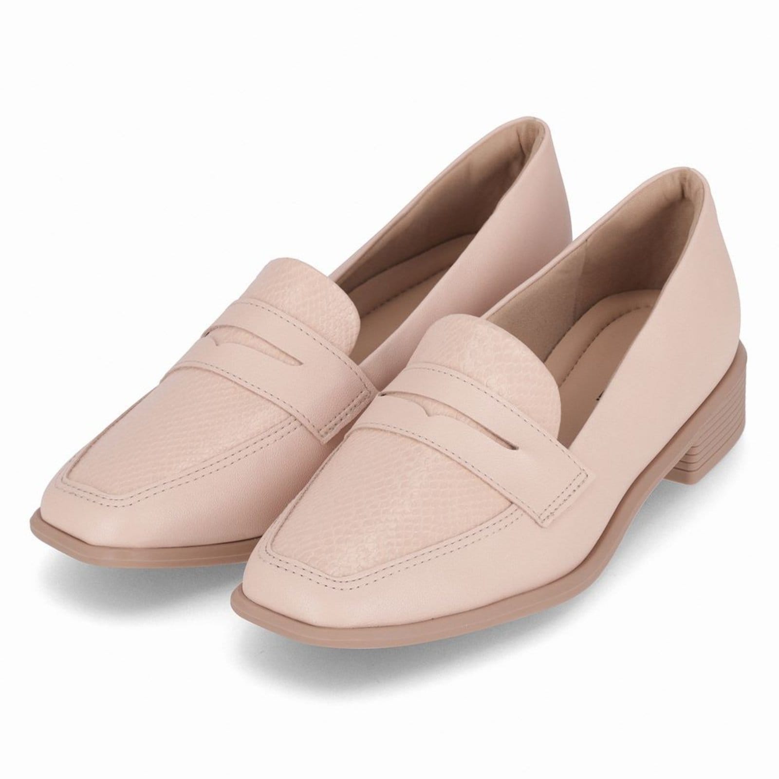 Vista 2 Loafer Giovanna Salto Baixo Rose Piccadilly rosa rose