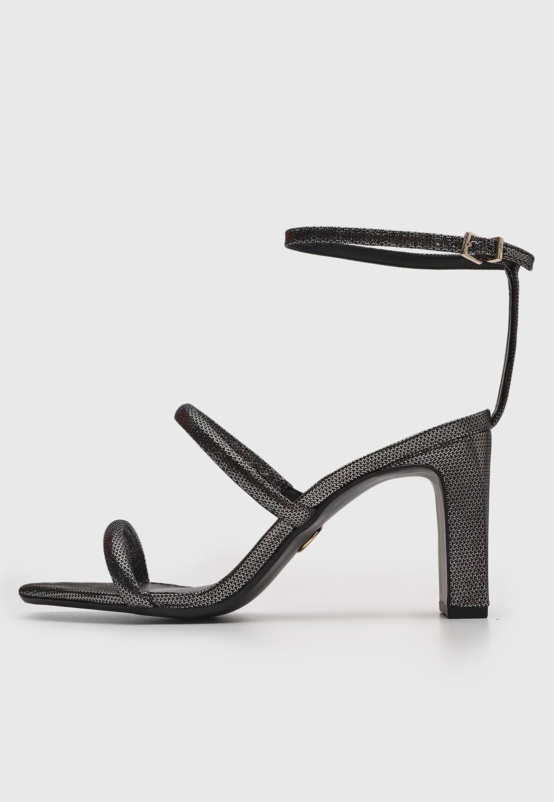 Sandália Feminina Jorge Bischoff Salto Bloco Tiras Preta