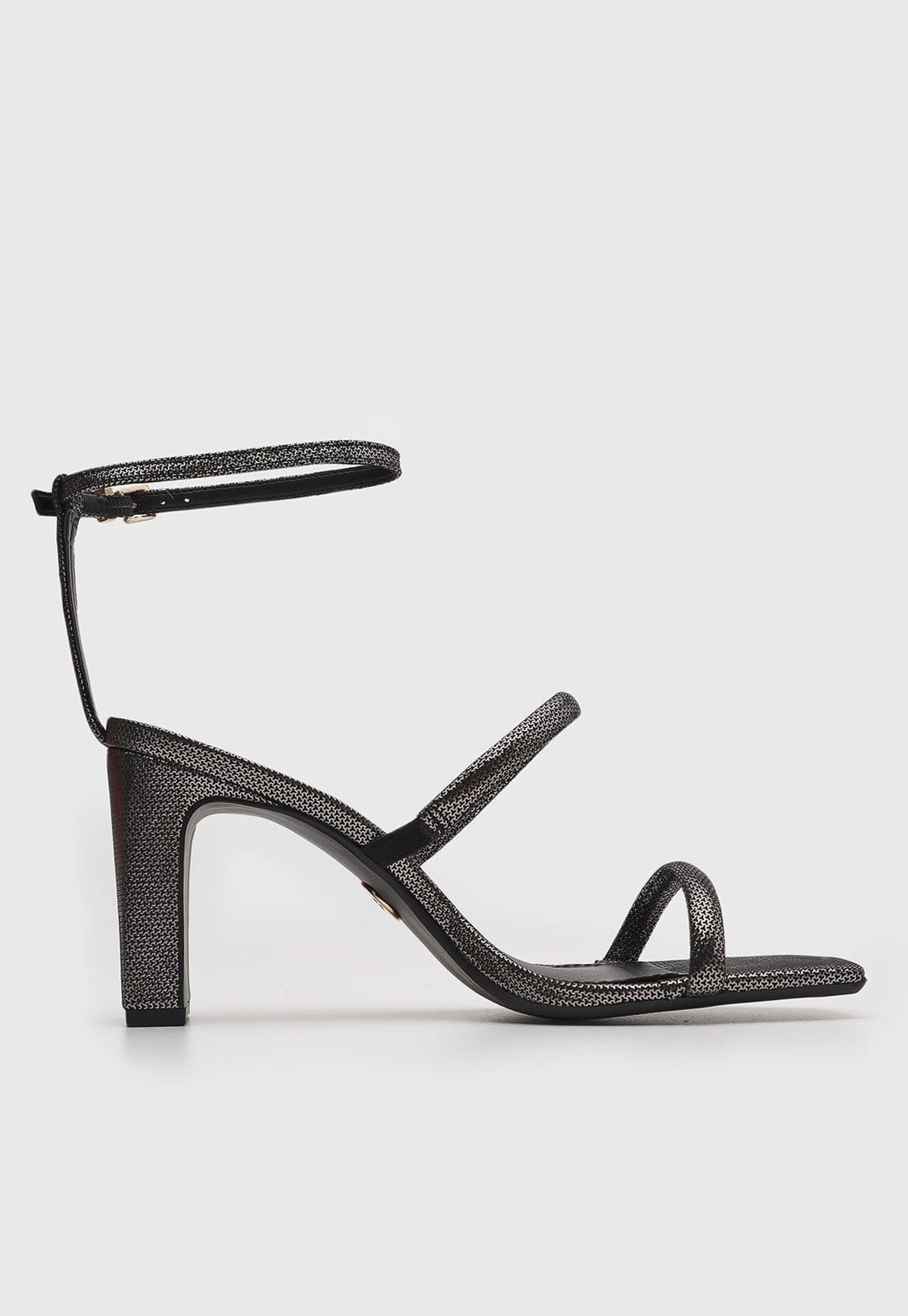 Vista 2 Sandália Feminina Jorge Bischoff Salto Bloco Tiras Preta Jorge Bischoff preto