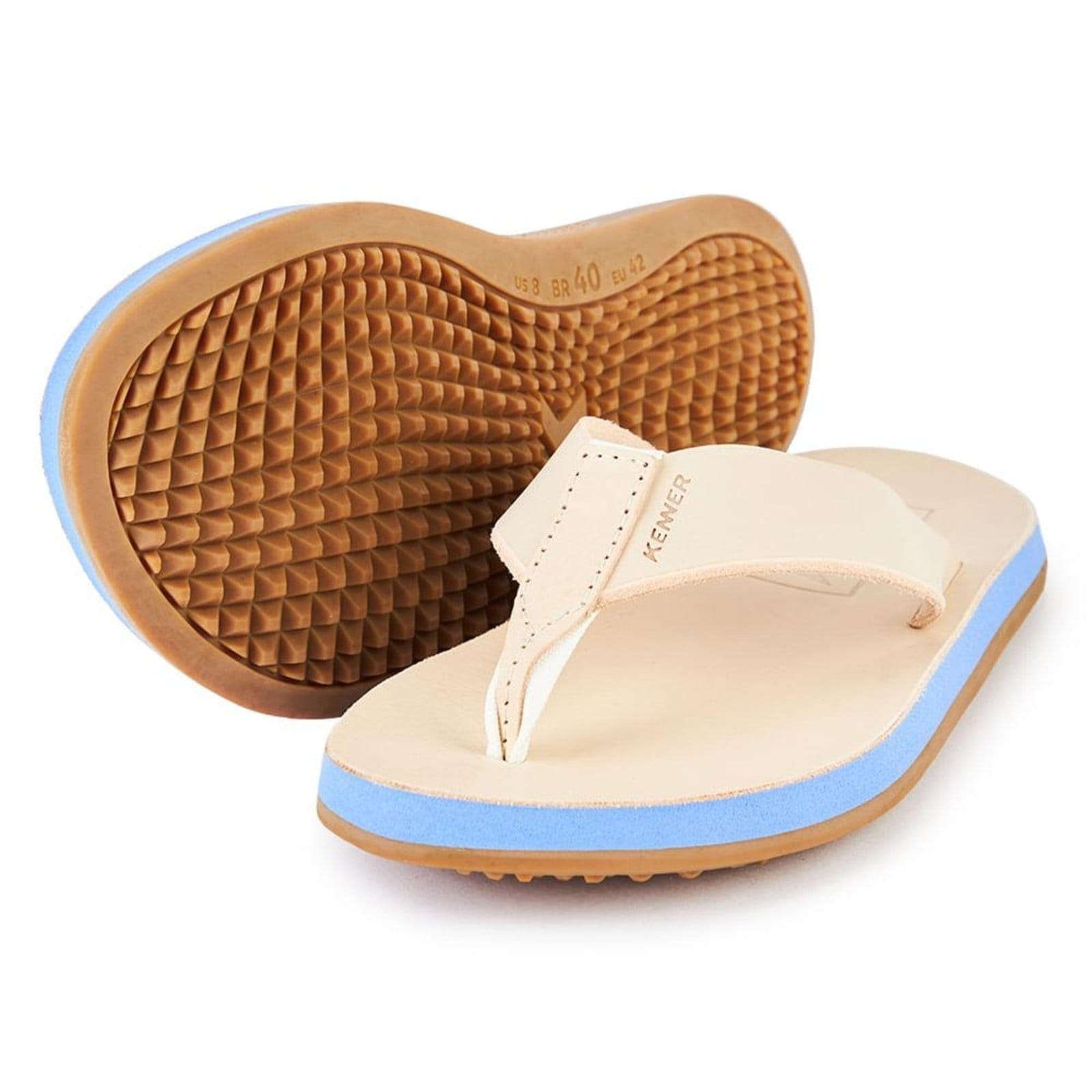 Chinelo Kenner Legend 35 Crepe Candy Masculino Bege e Azul Bege