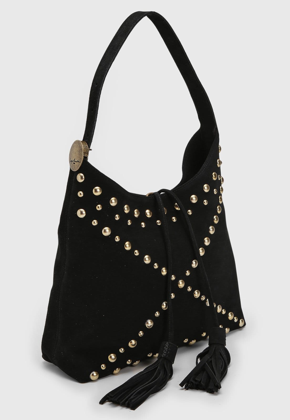 Vista 2 Bolsa Média Luiza Barcelos Tachas Preta Luiza Barcelos preto