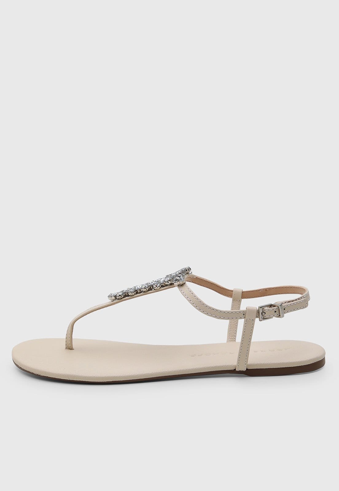 Rasteira Feminina Jorge Bischoff Pedrarias Off-White