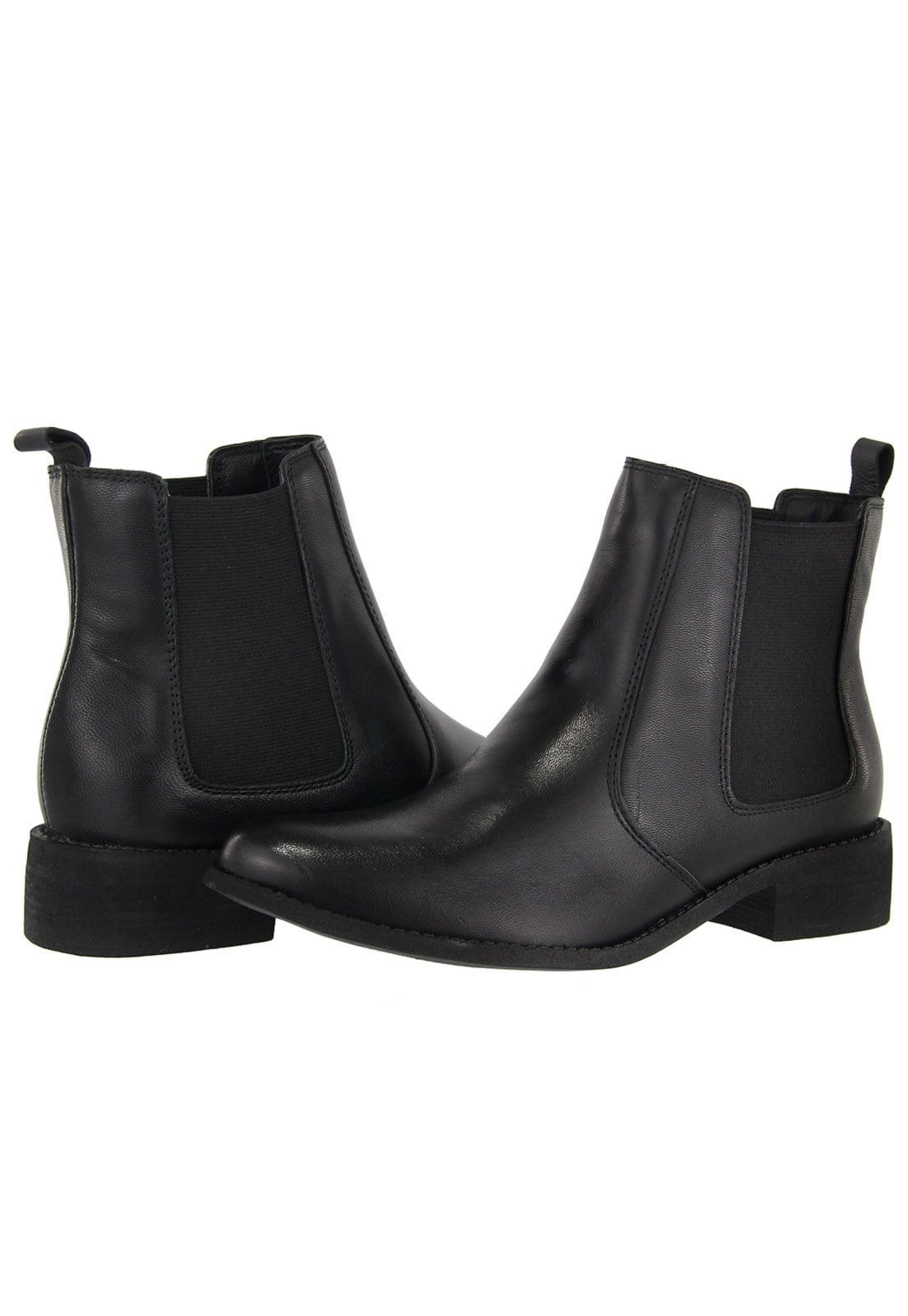 Vista 2 Bota Chelsea Em Couro Maria Paula MARIA PAULA preto