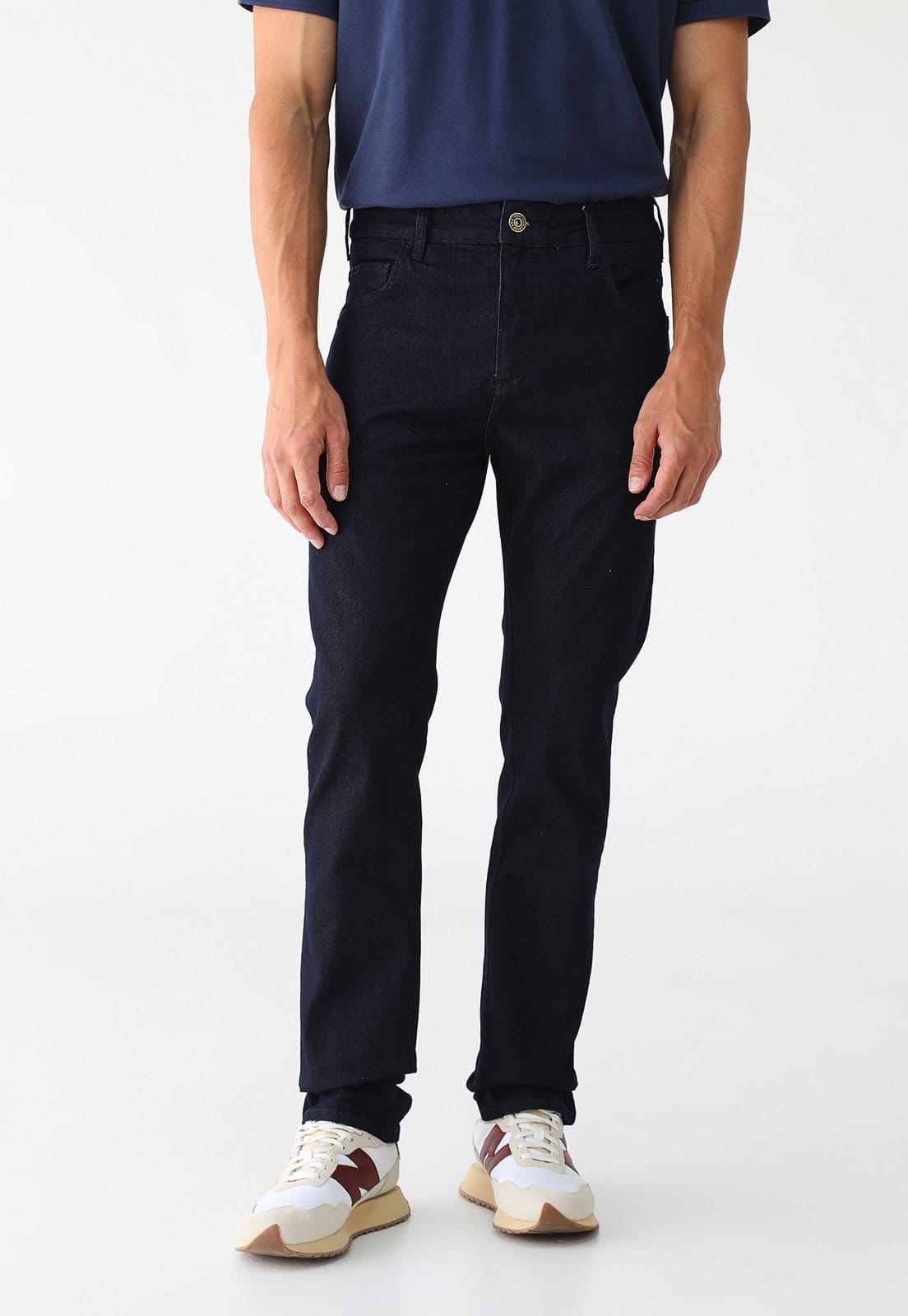 Calça Jeans Forum Reta Lisa Azul-Marinho