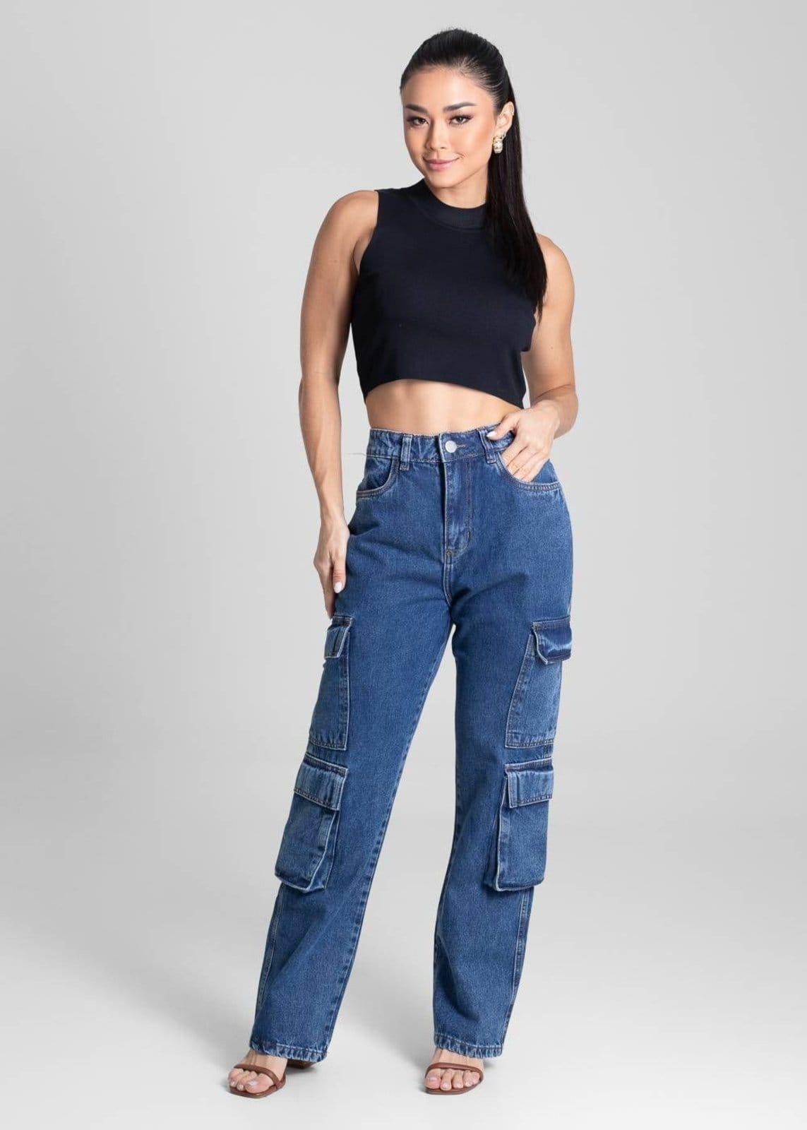 Vista 2 Calça Jeans Sawary Reta Petit - 281702 Sawary azul