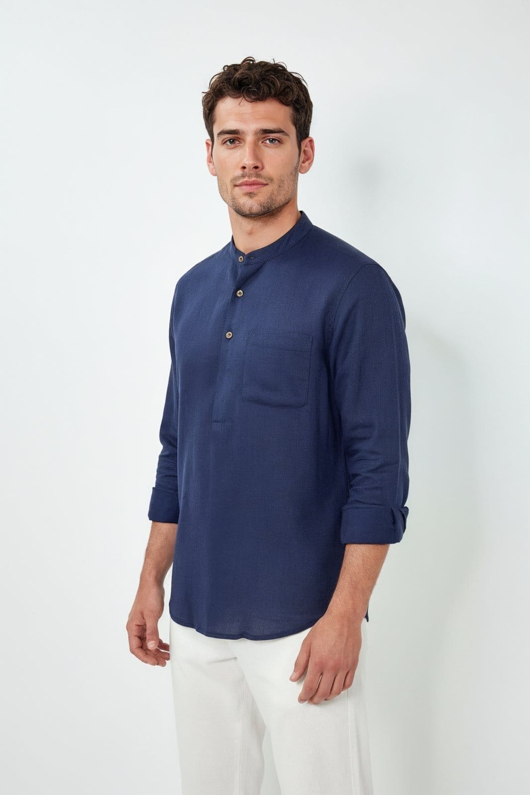 Bata Manga Longa Regular Traymon - Marinho Noite