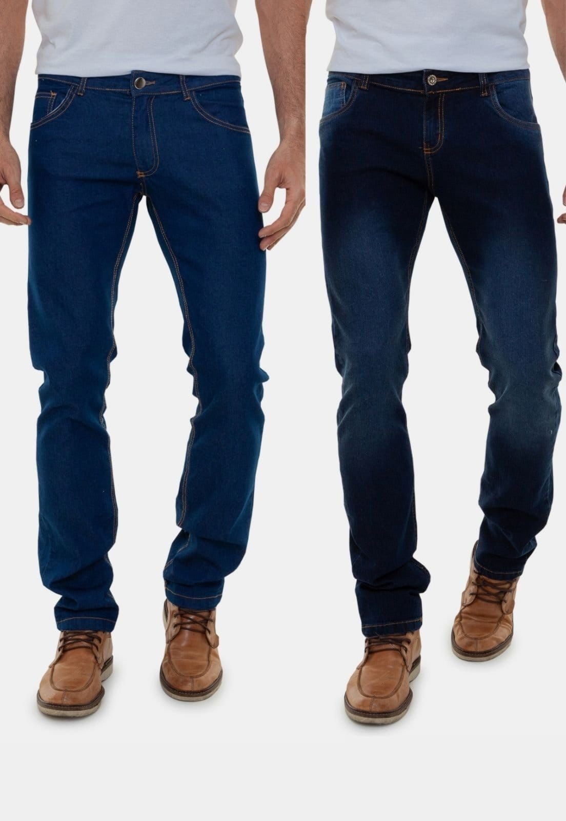 Kit 2 Calças Jeans Masculinas Lavagem Escuras Cunha Versatti