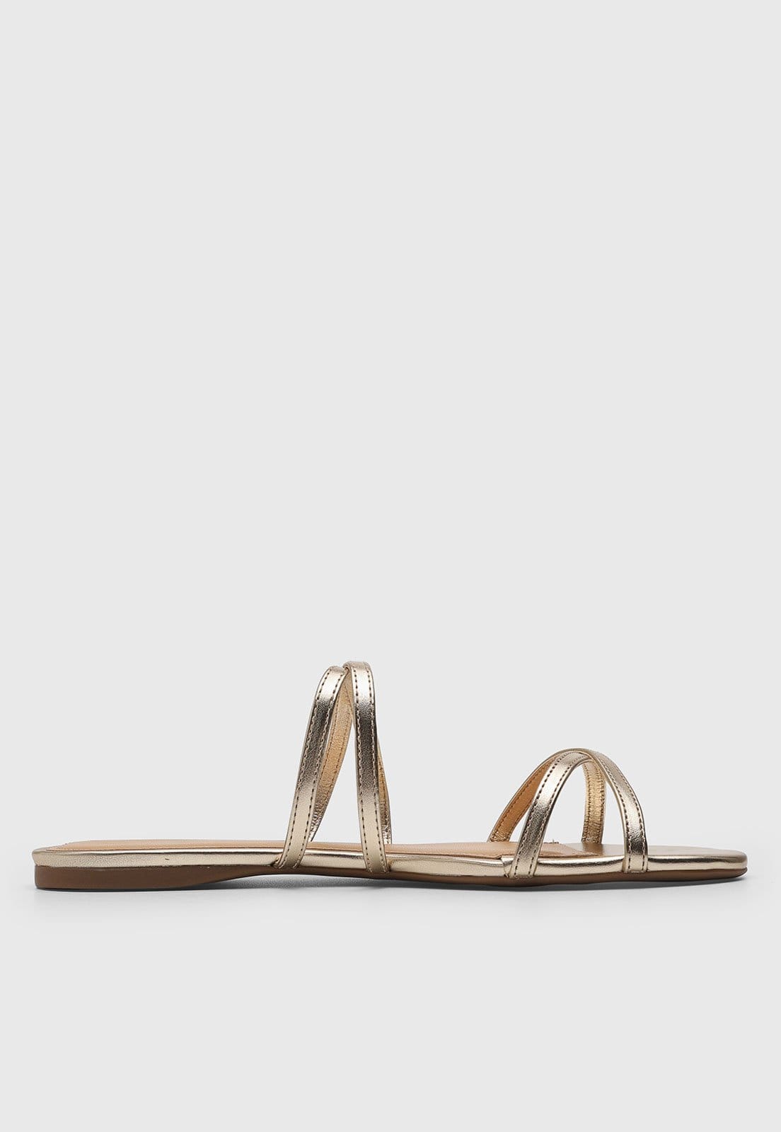 Vista 2 Rasteira Feminina Arezzo Tiras Finas Dourada Arezzo dourado