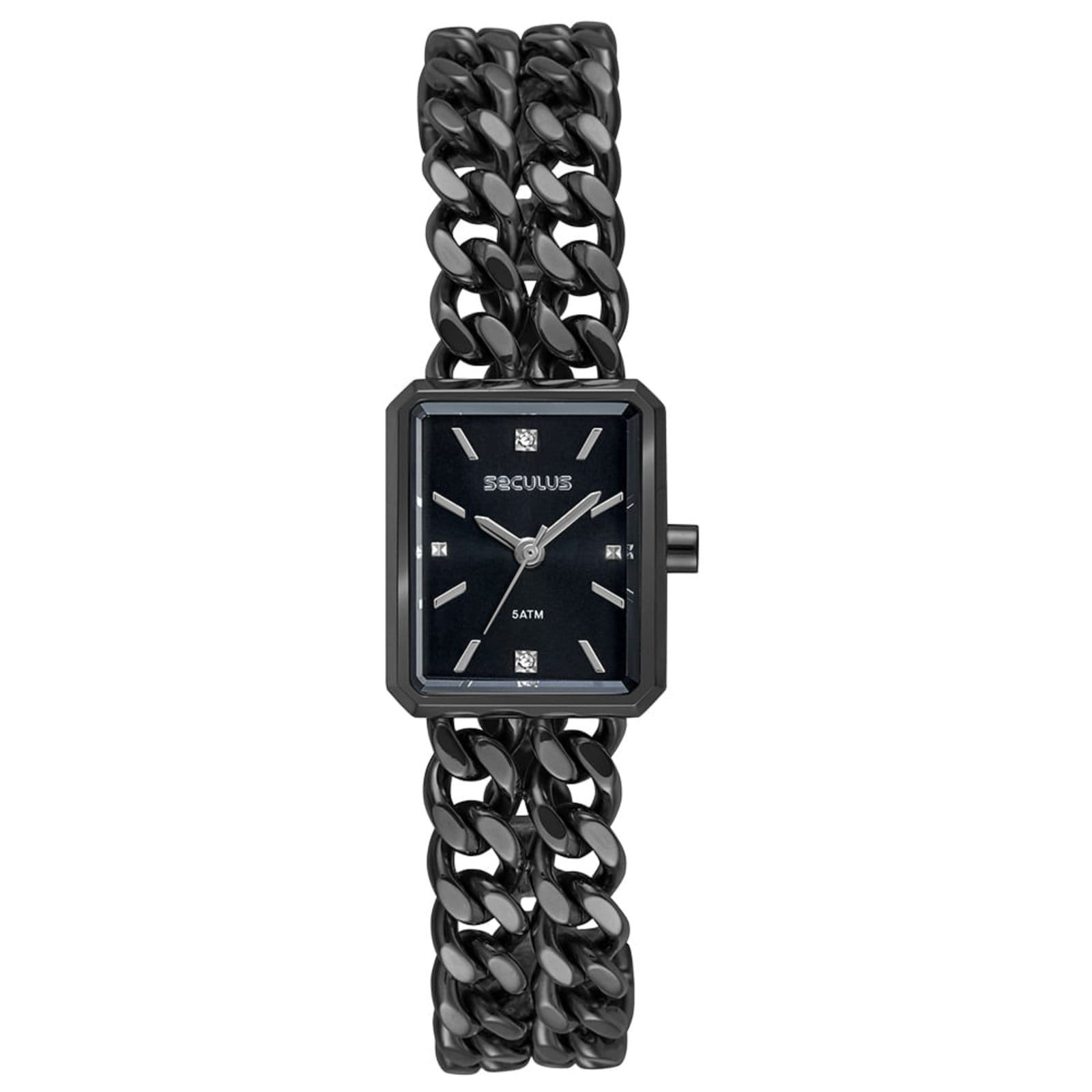 Relógio Feminino Quadrado Corrente