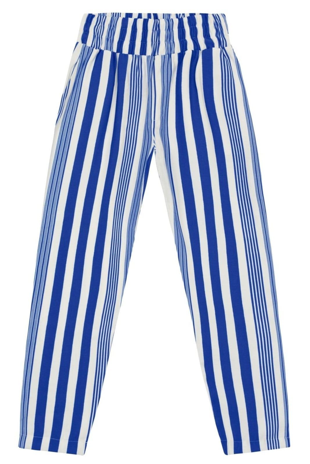 Vista 2 Calça feminina alfaiataria listrada Essendi Essendi azul