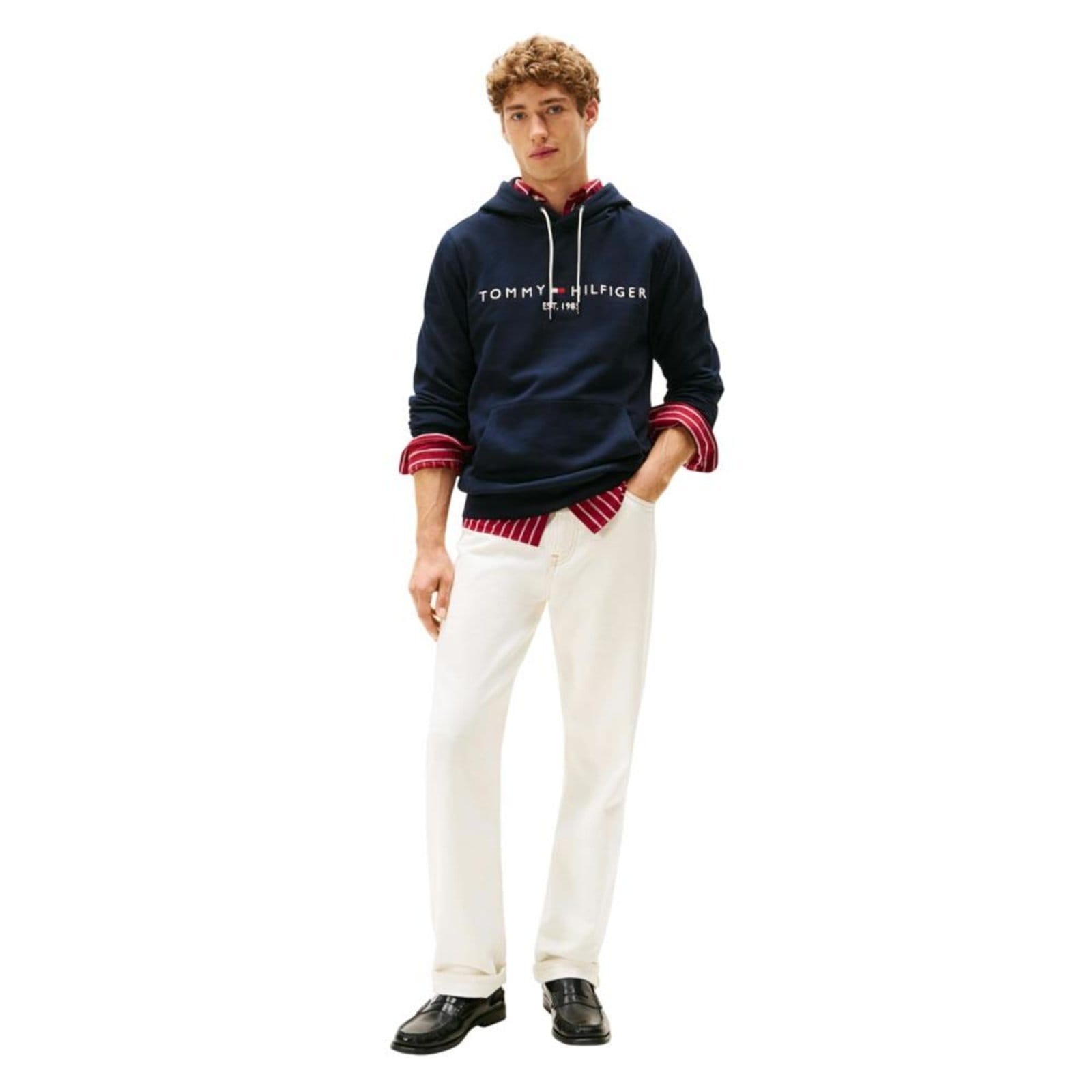 Vista 2 Moletom Tommy Hilfiger Wcc Logo Hoody Masculino Marinho Tommy Hilfiger azul marinho