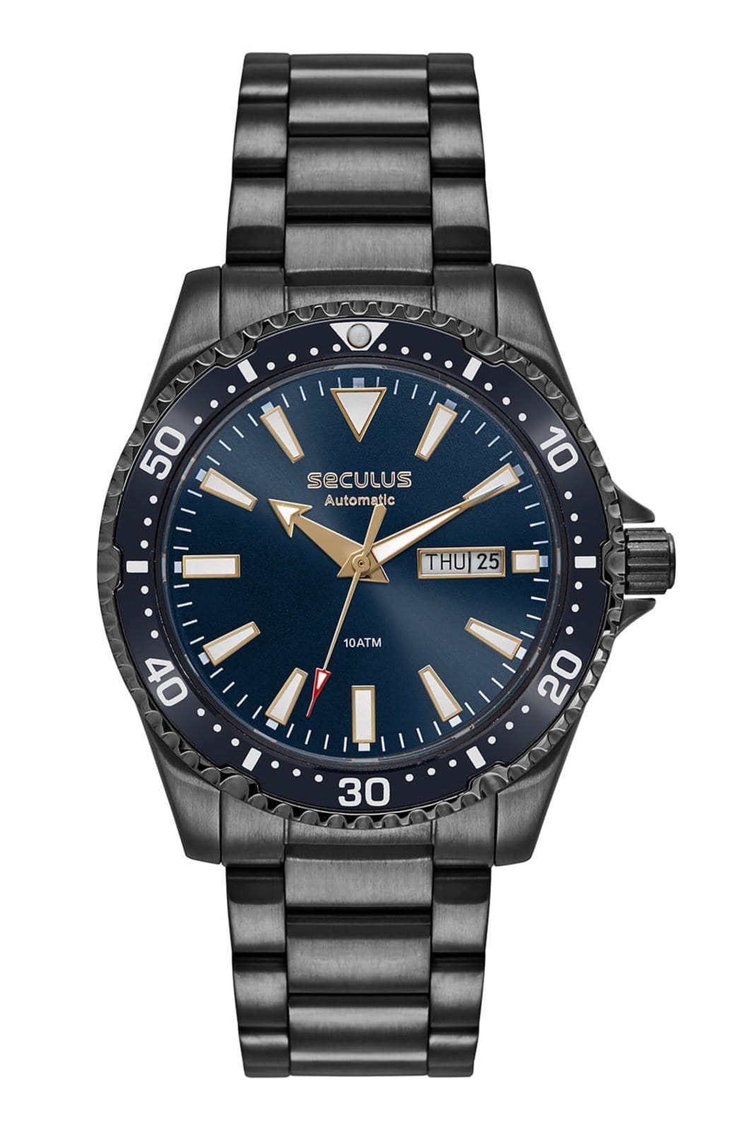 Relógio Masculino Automático Aço Catraca Giratória