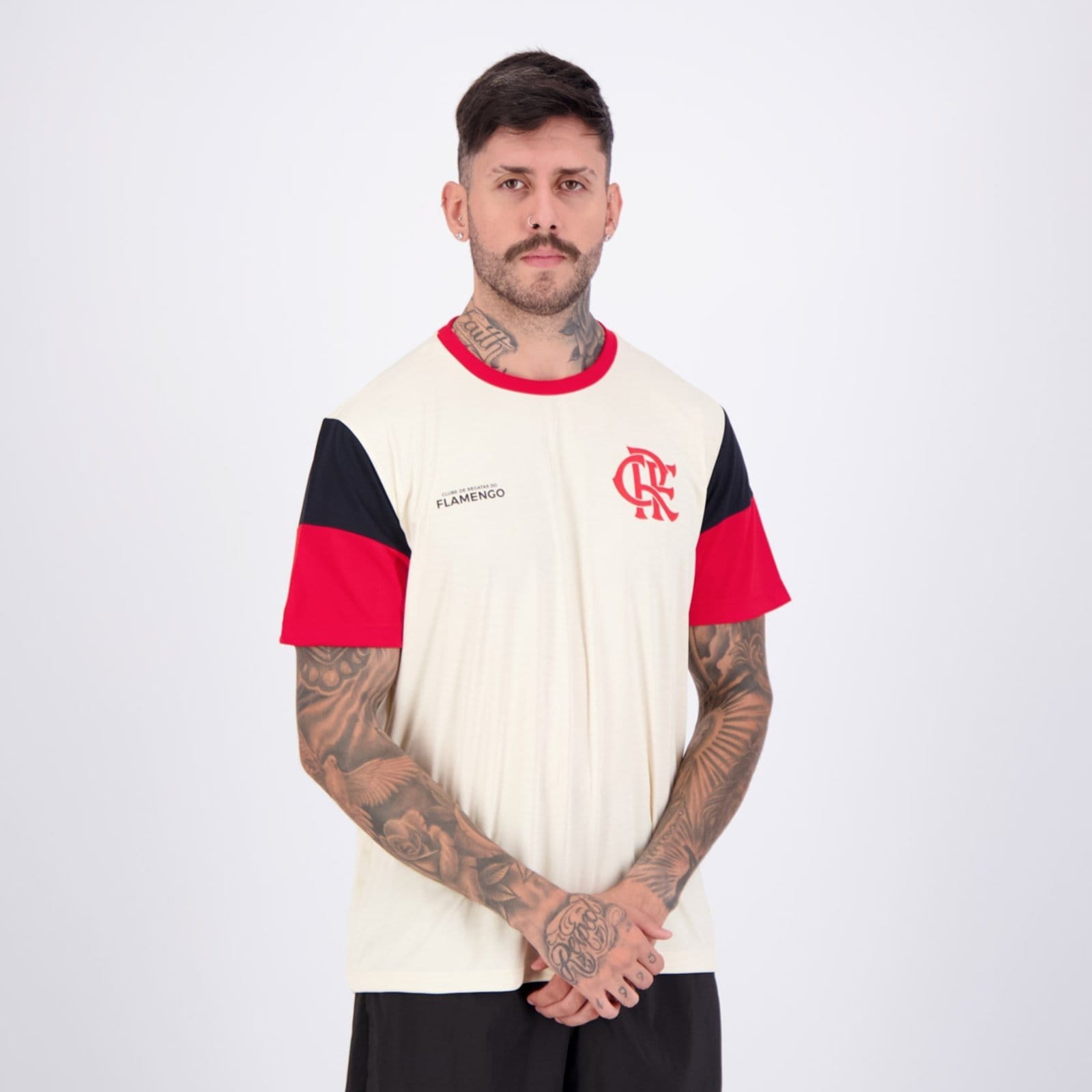 Vista 2 Camisa Flamengo Clamor braziline bege