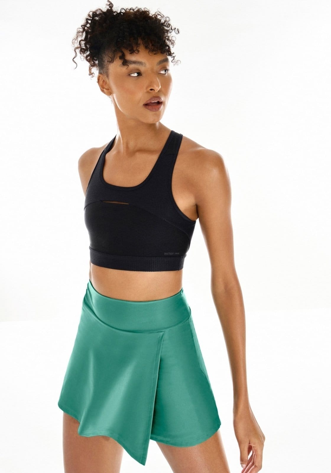 Vista 2 Top Cross com Cut Texturizado MOVE Fitness Lez a Lez poás