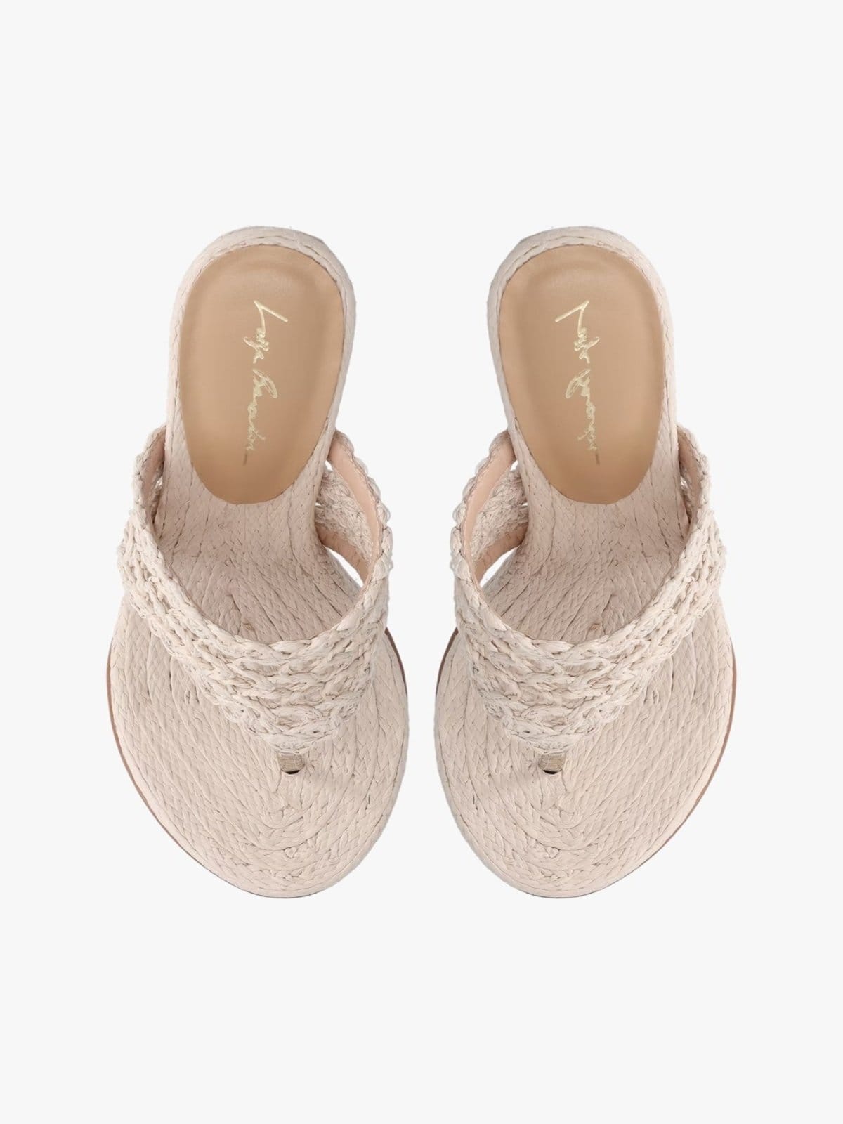 Vista 2 Sandália Luiza Barcelos Em Ráfia Tramada Luiza Barcelos bege