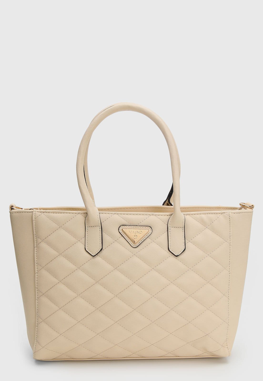 Vista principal Bolsa Feminina Via Uno Matelassê Chino VIA UNO bege