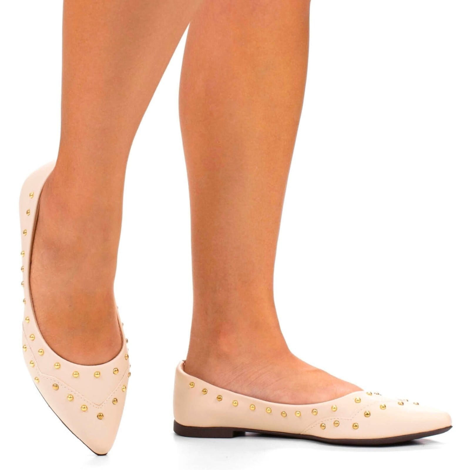 Sapatilha feminina confortável casual moderna spikes Napa Angelical