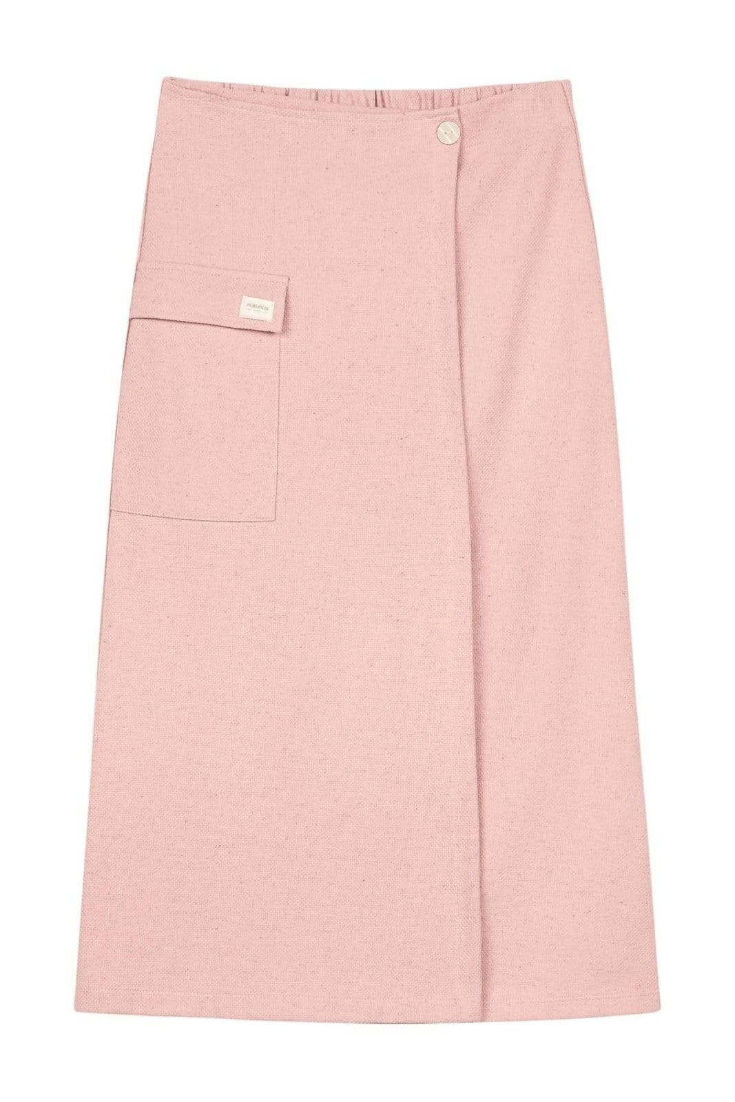 Vista 2 Saia Feminina Midi Comfy em Linho Marialícia Marialícia rosa