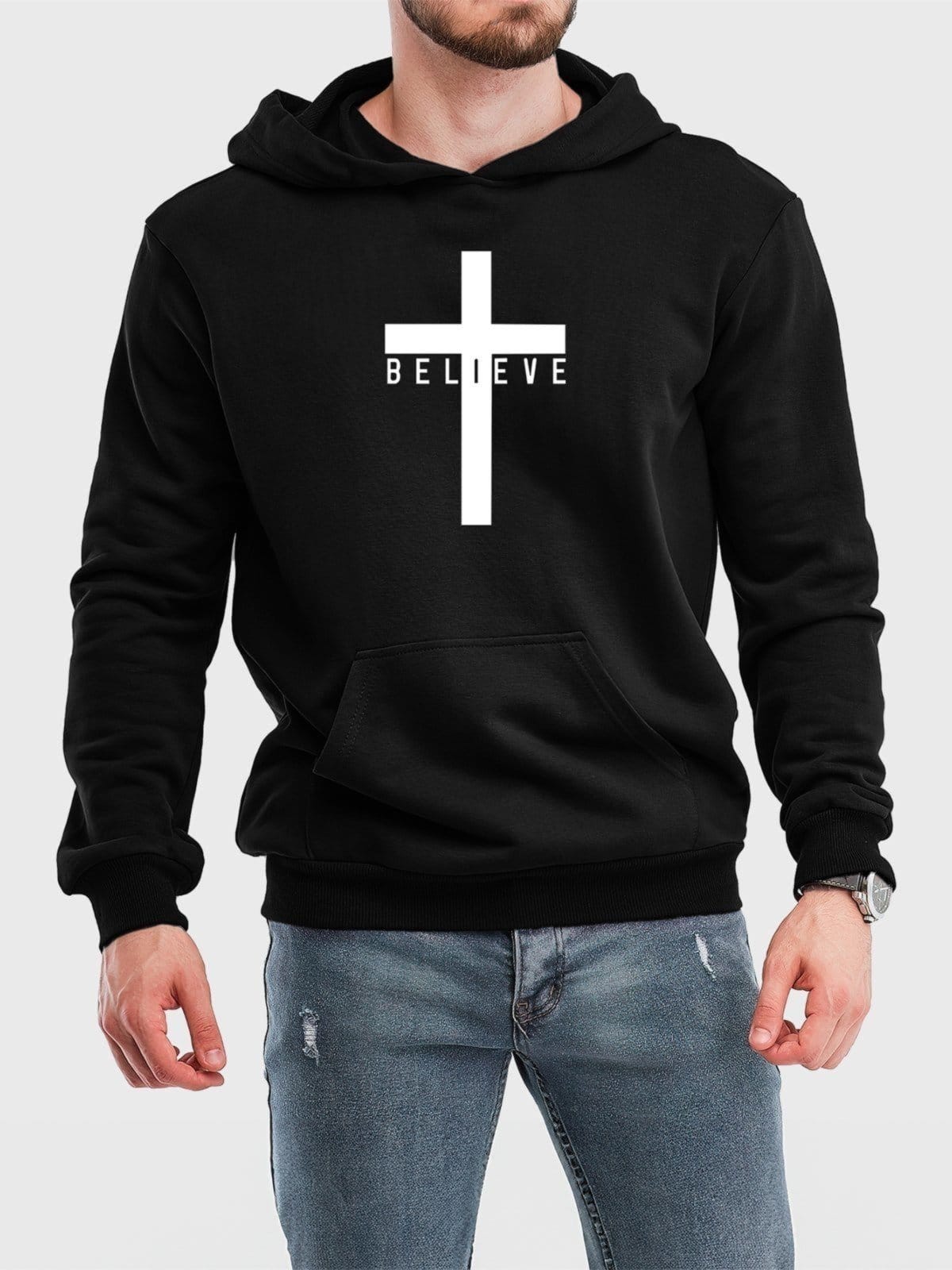 Blusa de Frio Moletom Flanelado Benellys Believe Canguru