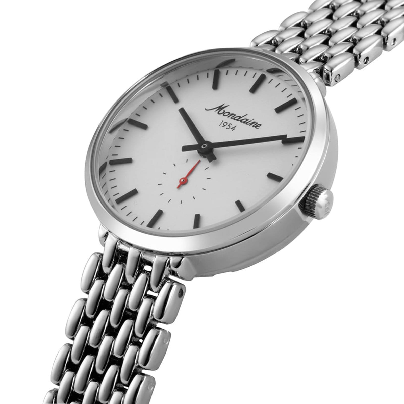 Vista 2 Relógio Feminino Mostrador Branco Index Completo Mondaine prata