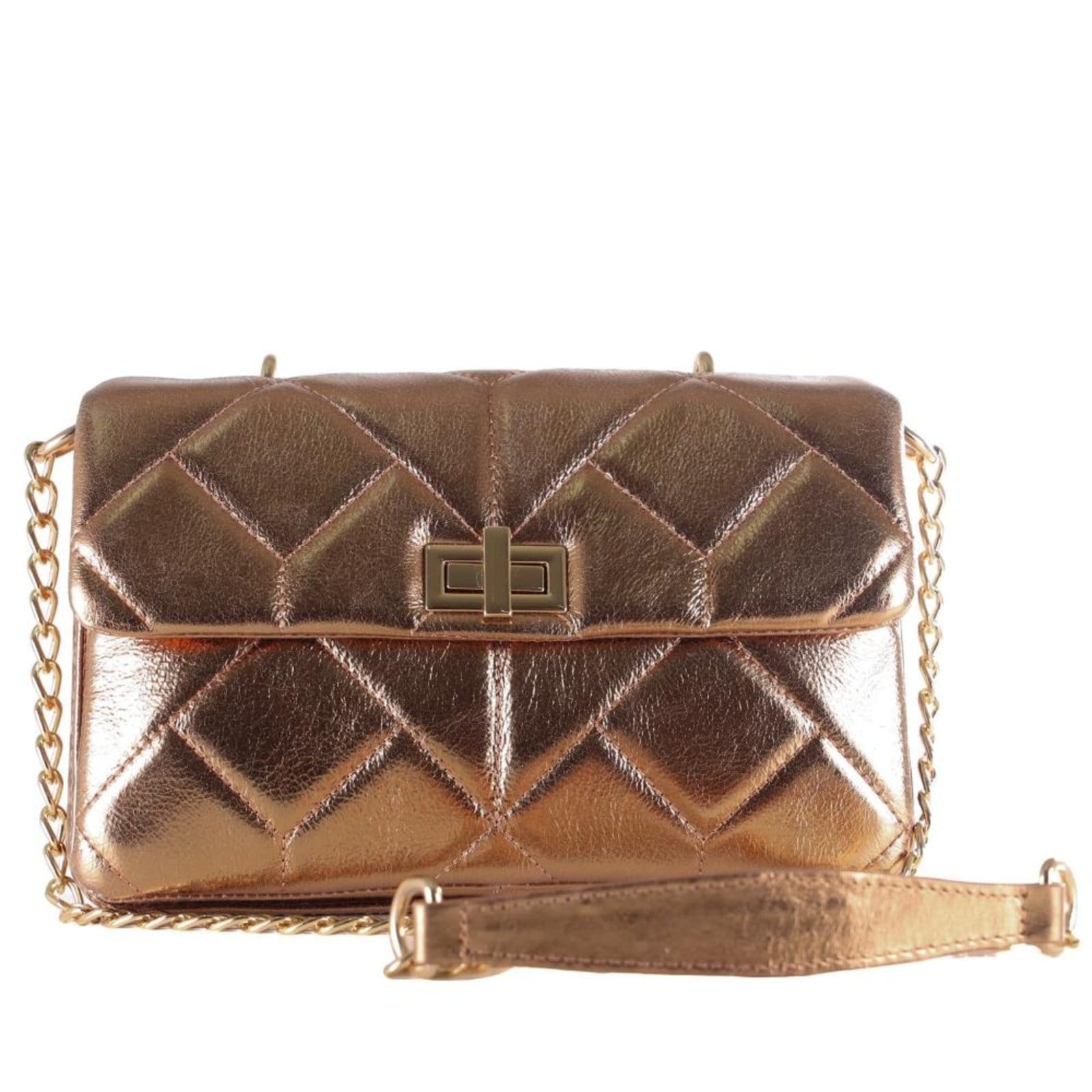 Bolsa Feminina Zariff Tiracolo com Alça em Corrente 178 Bronze Incolor