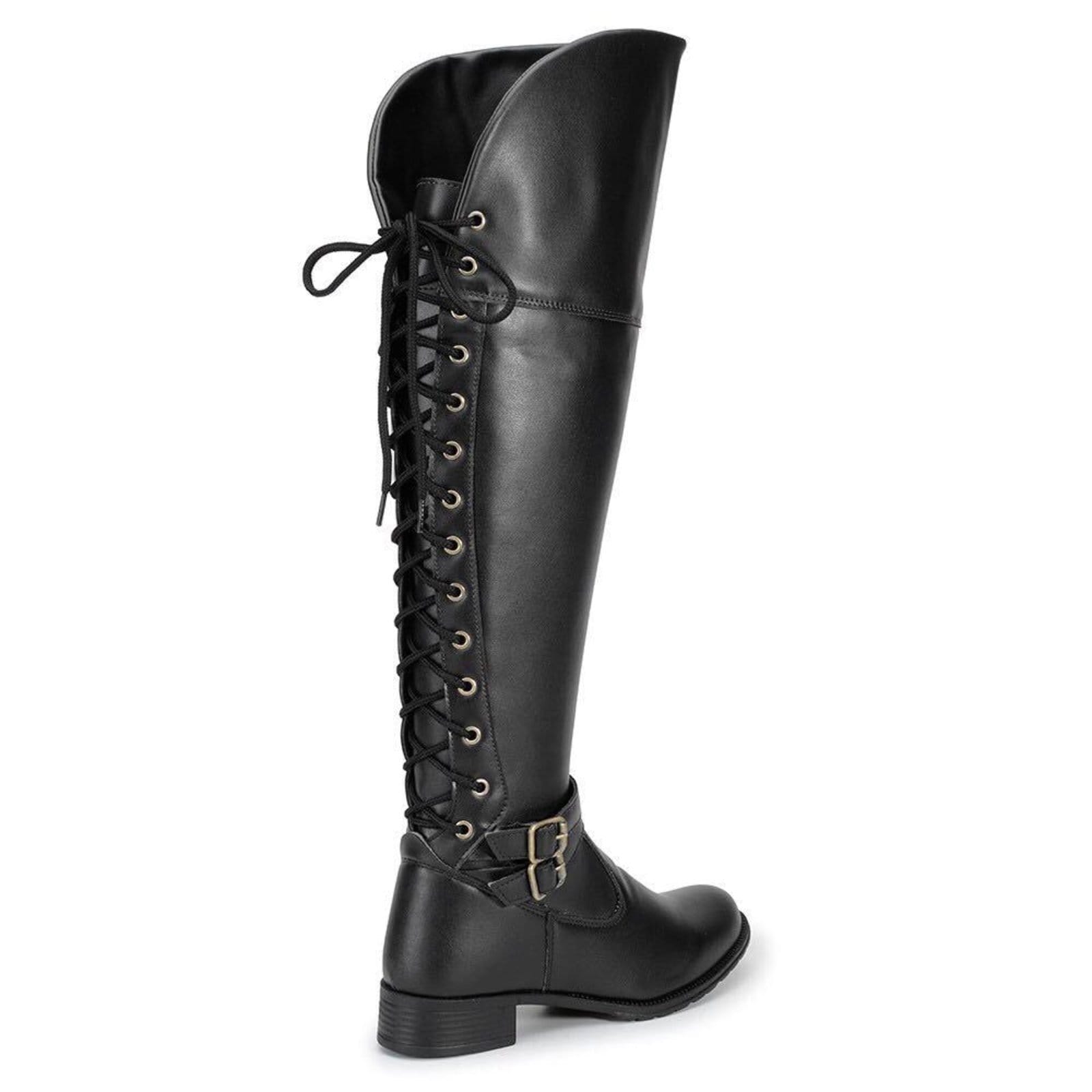Vista 2 Bota Feminina Over the Knee Cano Alto Cor ZAFREM preto
