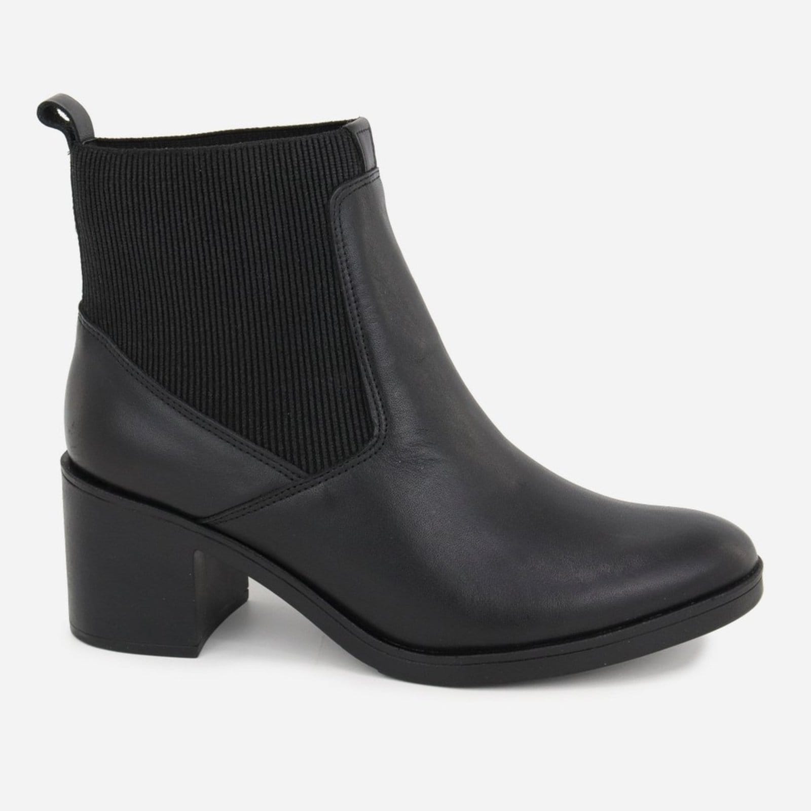 Vista 2 Bota Maria Paua Store Chelsea Moda Feminina Em Couro Cano Curto Salto Bloco MARIA PAULA preto